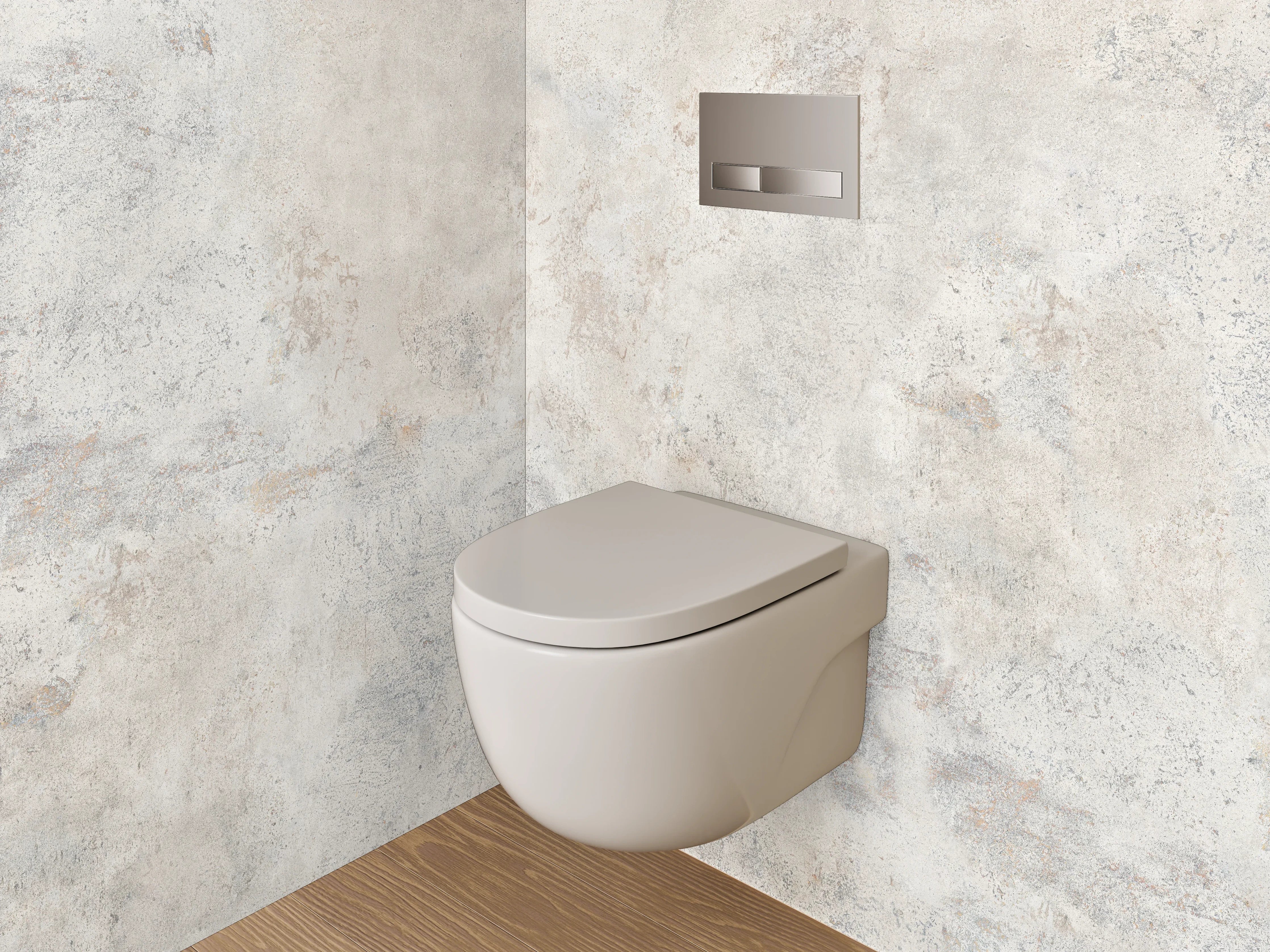 WC-Rückwand - Weiße Betonoptik Wandverkleidung