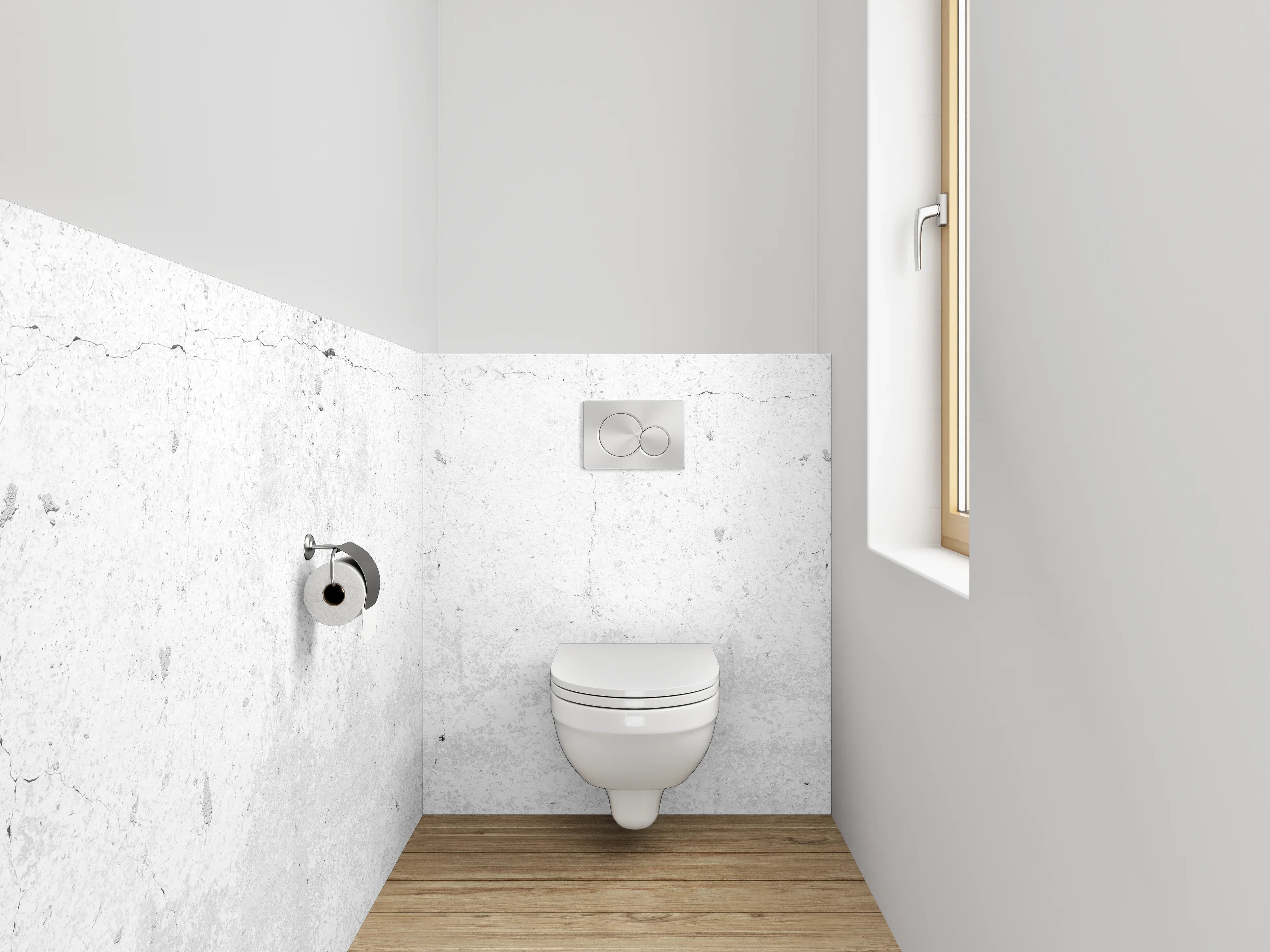 WC-Rückwand - Weiße Betonoptik mit feinen Strukturen