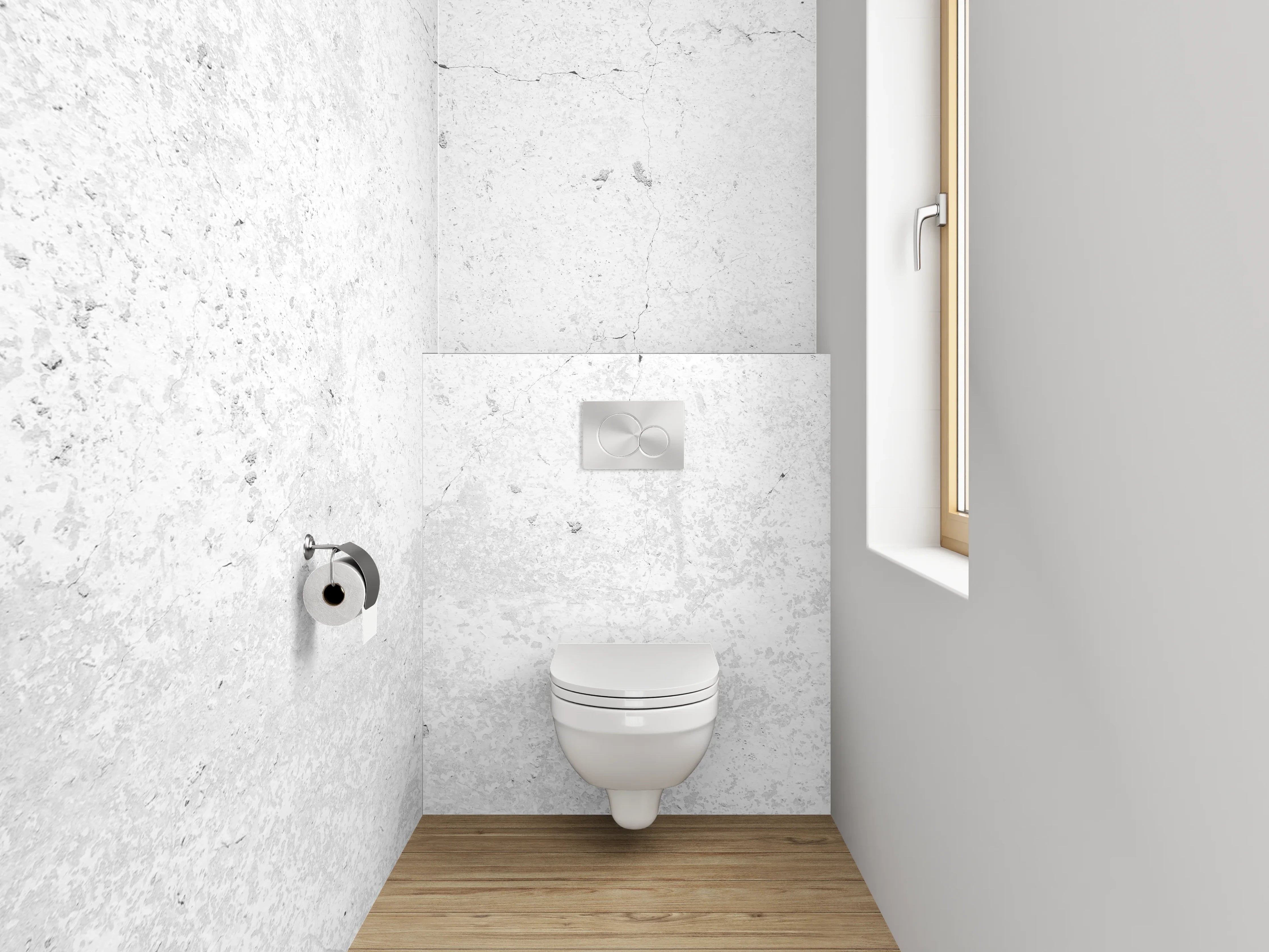 WC-Rückwand - Weiße Betonoptik mit feinen Strukturen