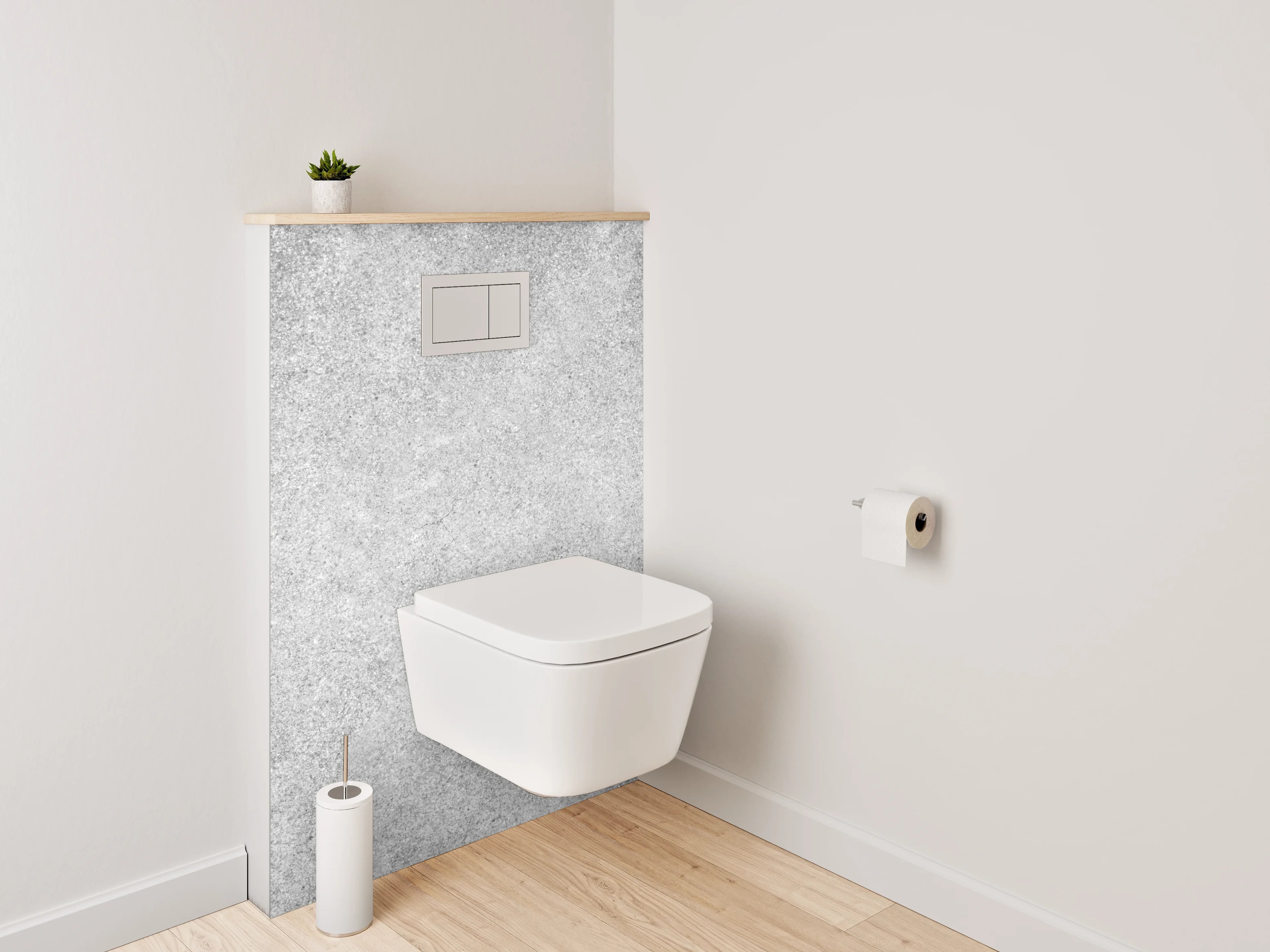 WC-Rückwand - Weiße Betonoptik mit grauer Struktur