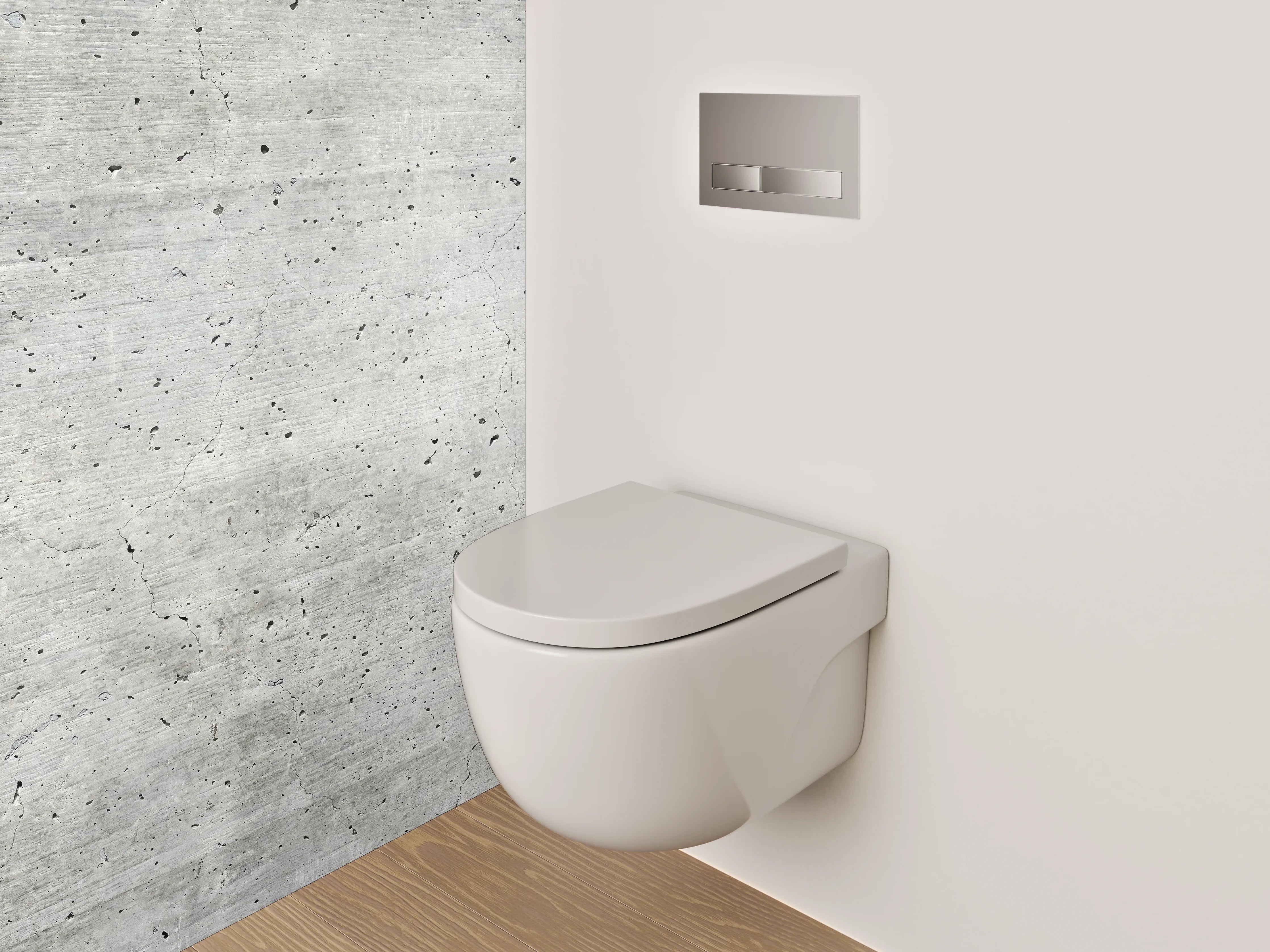 WC-Rückwand - Weiße Betonwand modern minimalistisch