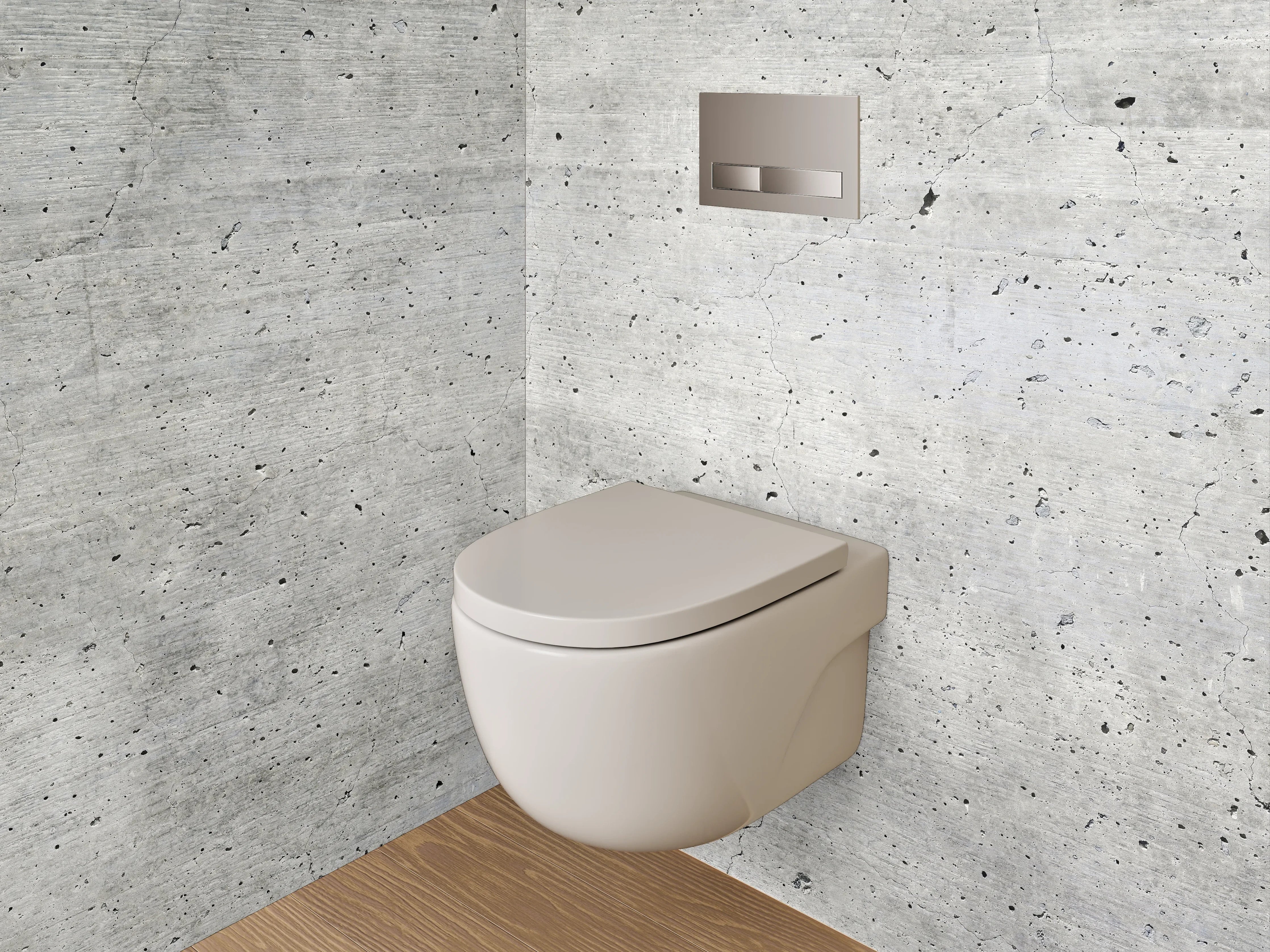 WC-Rückwand - Weiße Betonwand modern minimalistisch