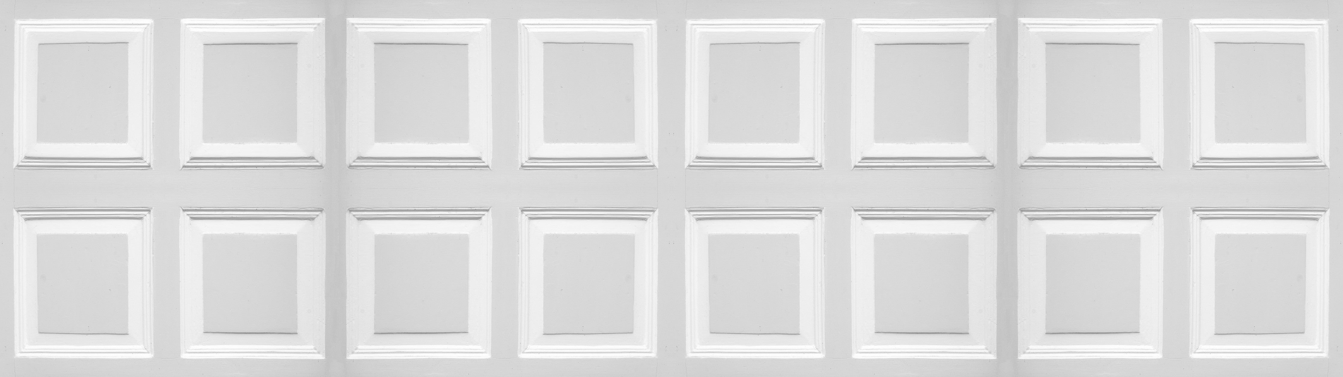 WC-Rückwand-Weiße Fensterfront mit geometrischer Symmetrie