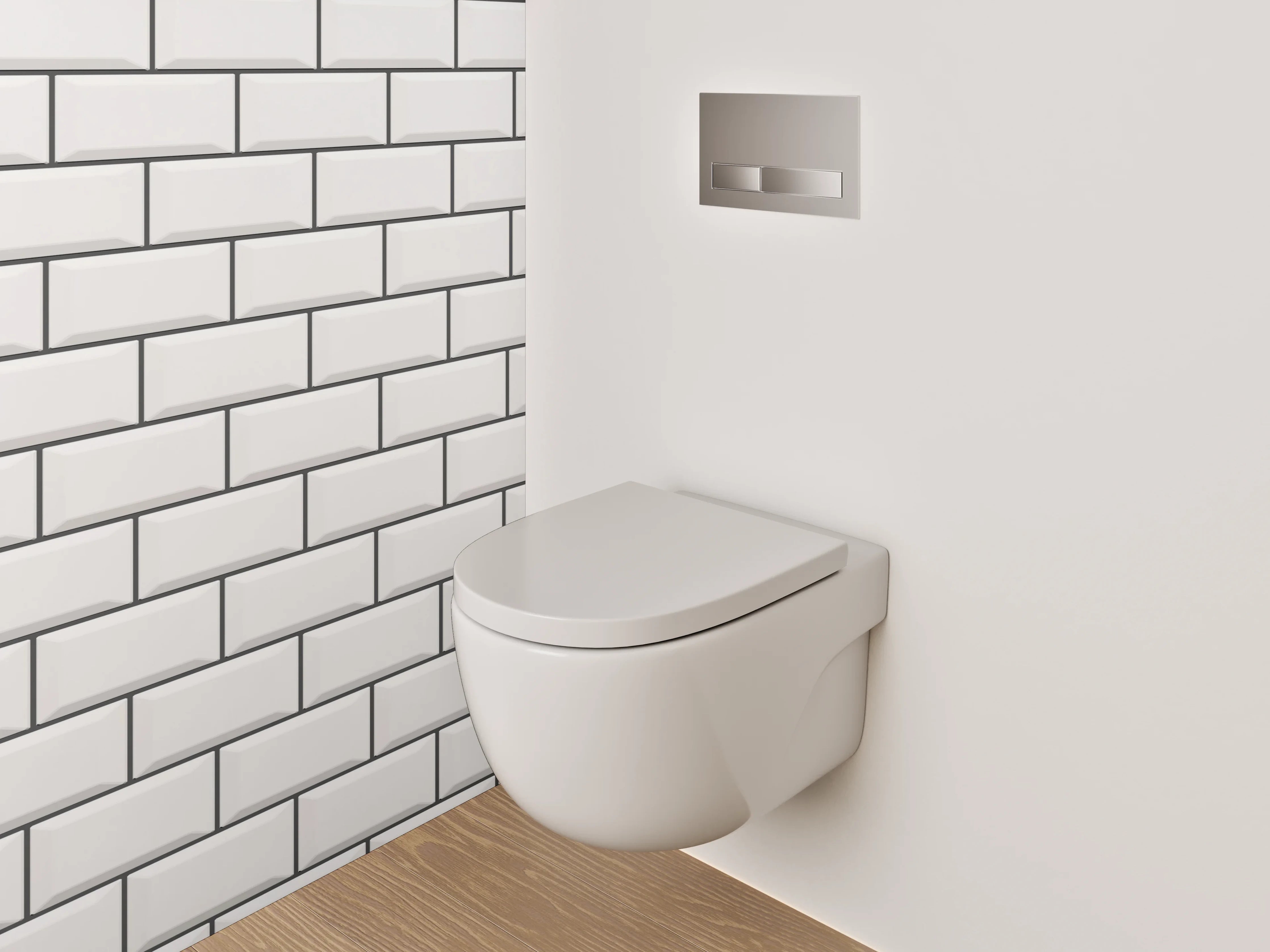 WC-Rückwand - Weiße Fliesenstruktur Wandmotiv