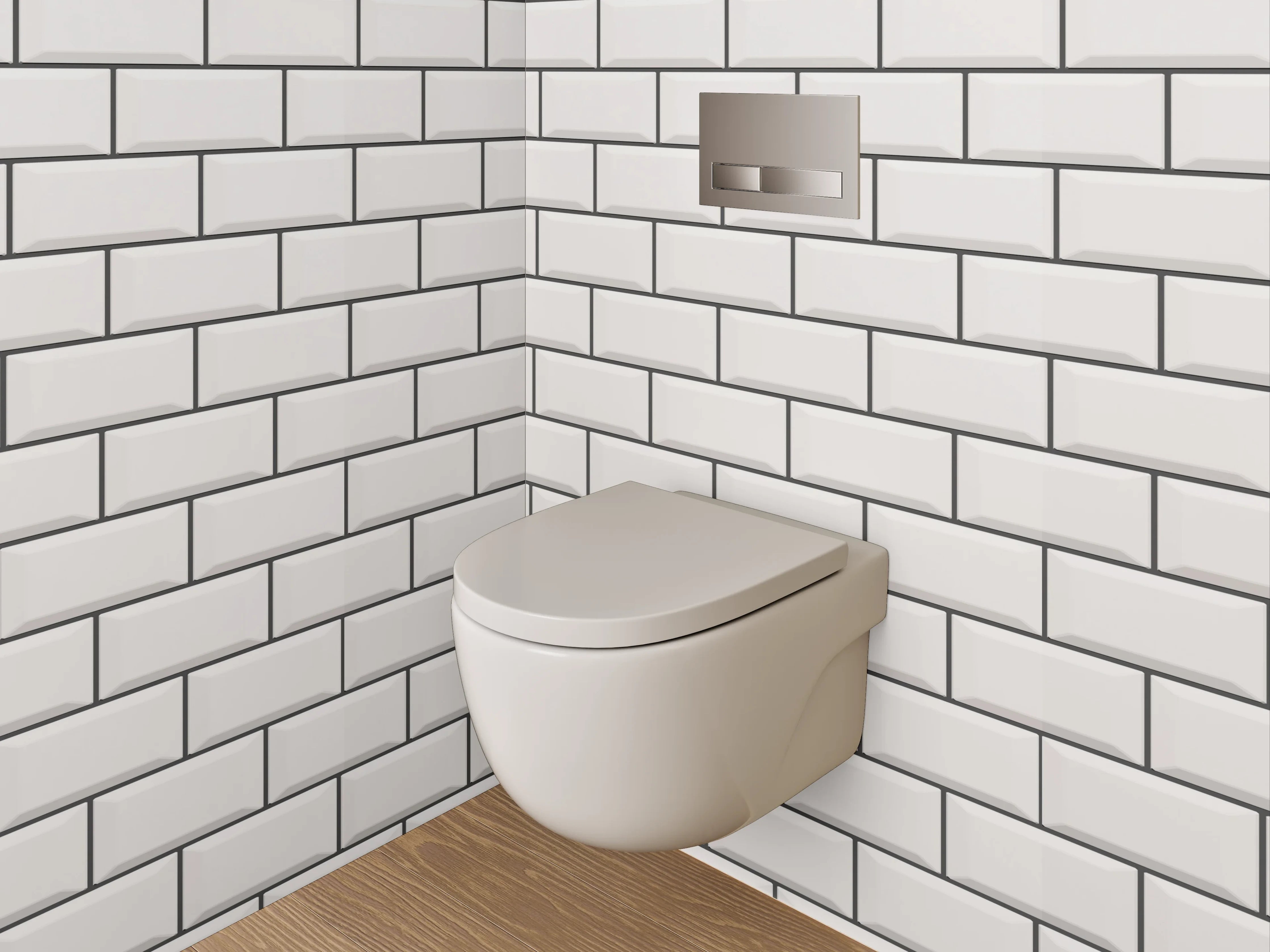 WC-Rückwand - Weiße Fliesenstruktur Wandmotiv