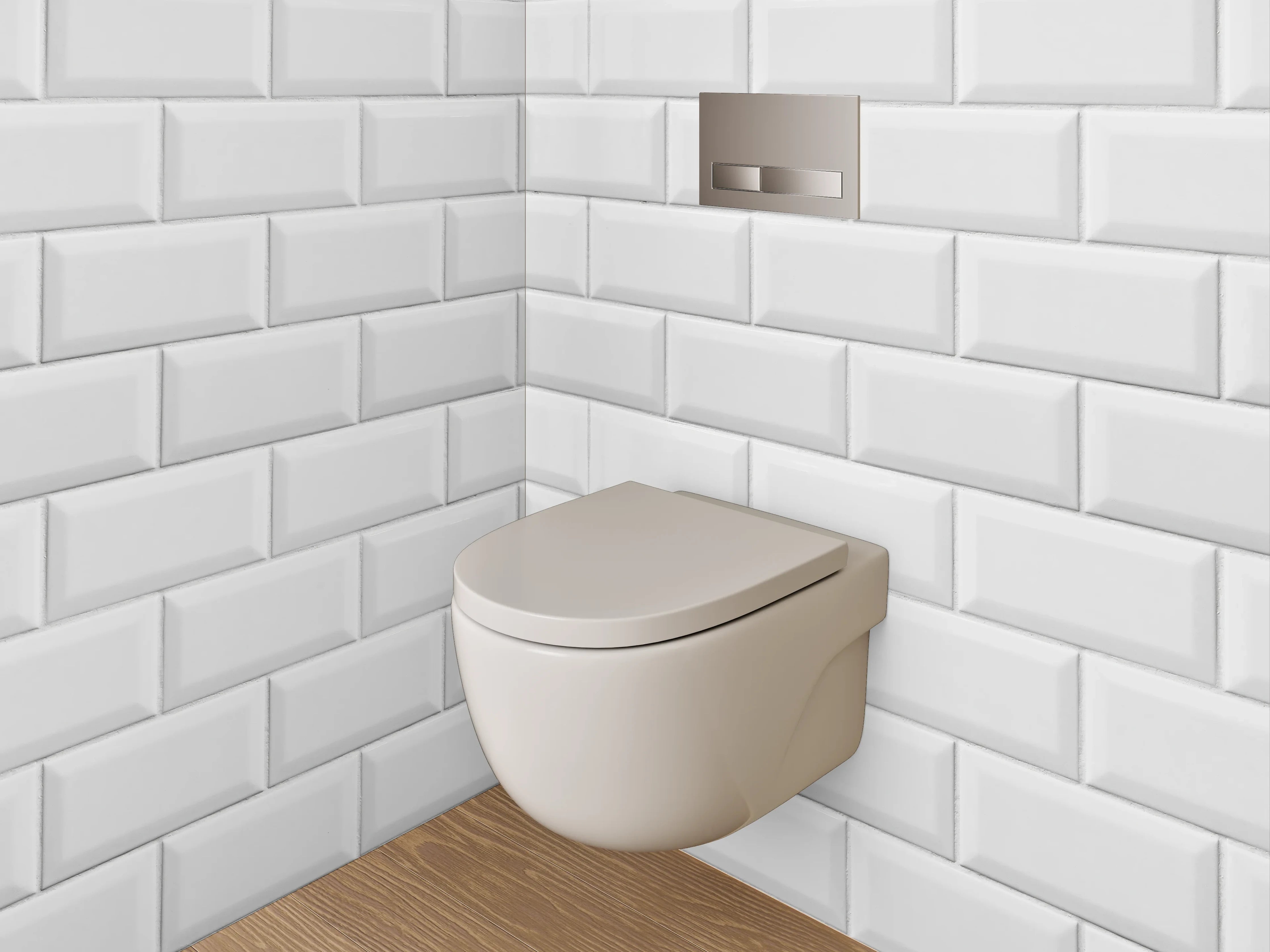 WC-Rückwand - Weiße Fliesenstruktur – Moderne Kacheloptik