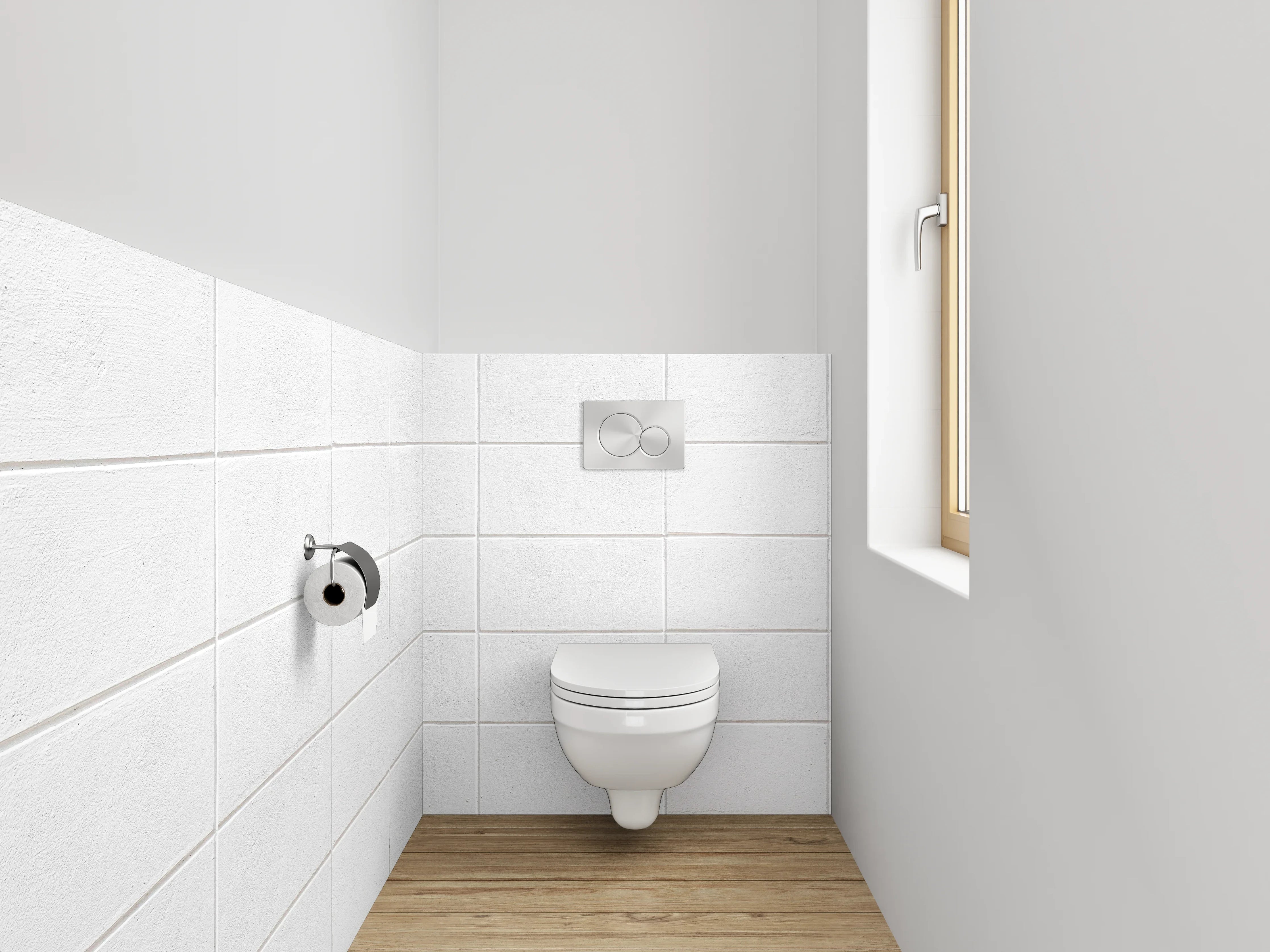 WC-Rückwand - Weiße Fliesenstruktur minimalistisch
