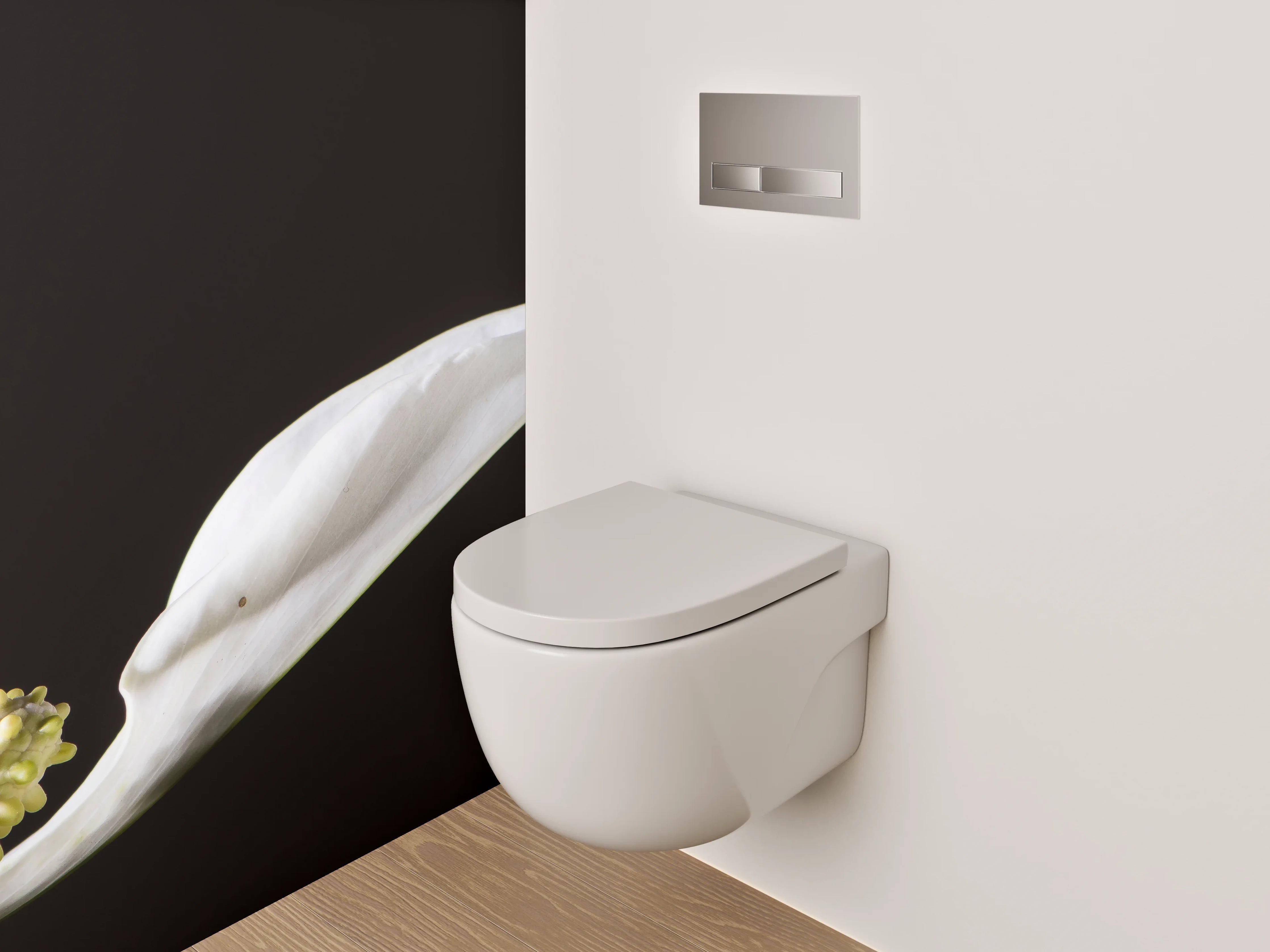 WC-Rückwand - Weiße Friedenslilie minimalistisch