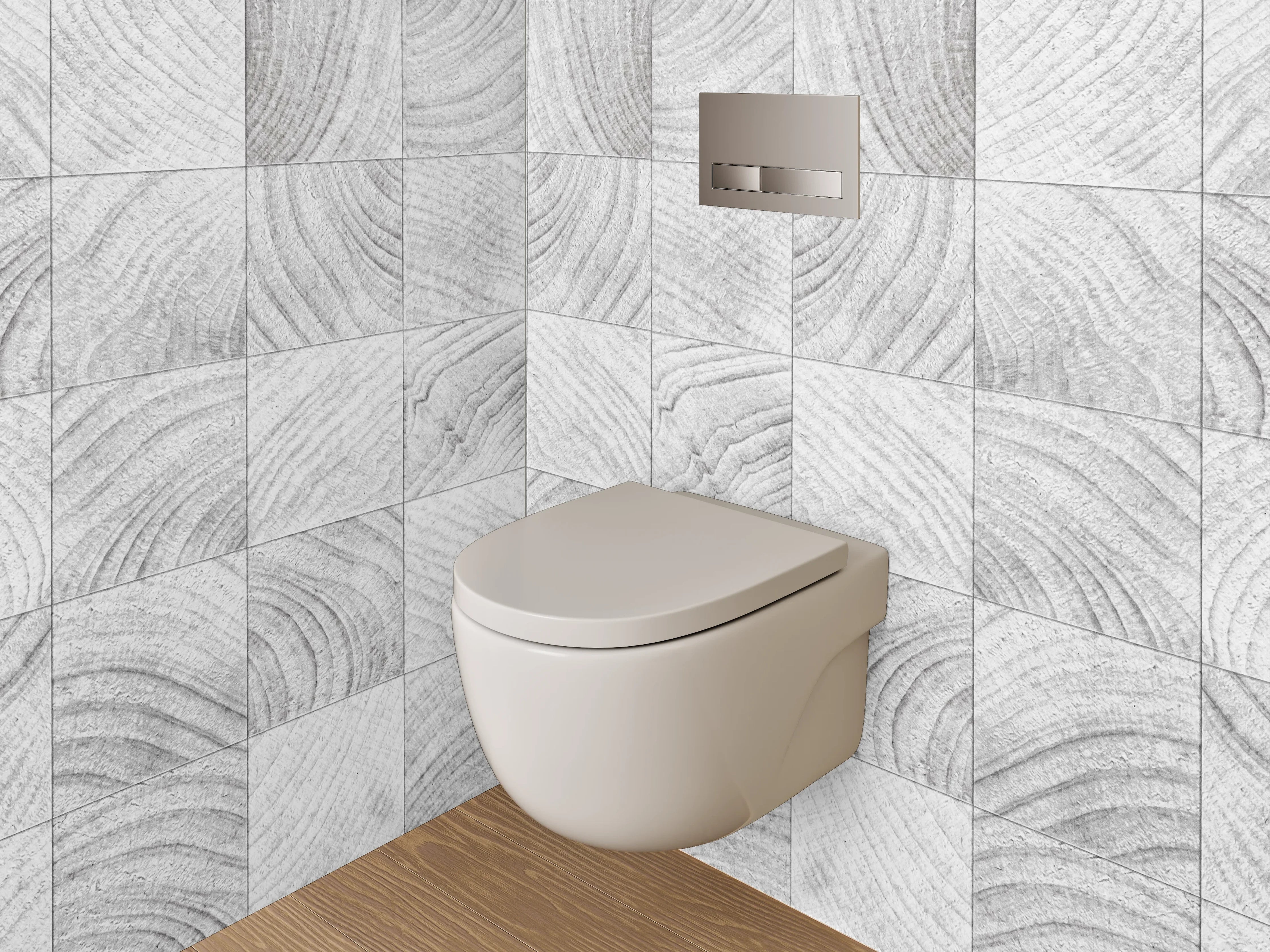 WC-Rückwand - Weiße Holzoptik Fliesen Muster