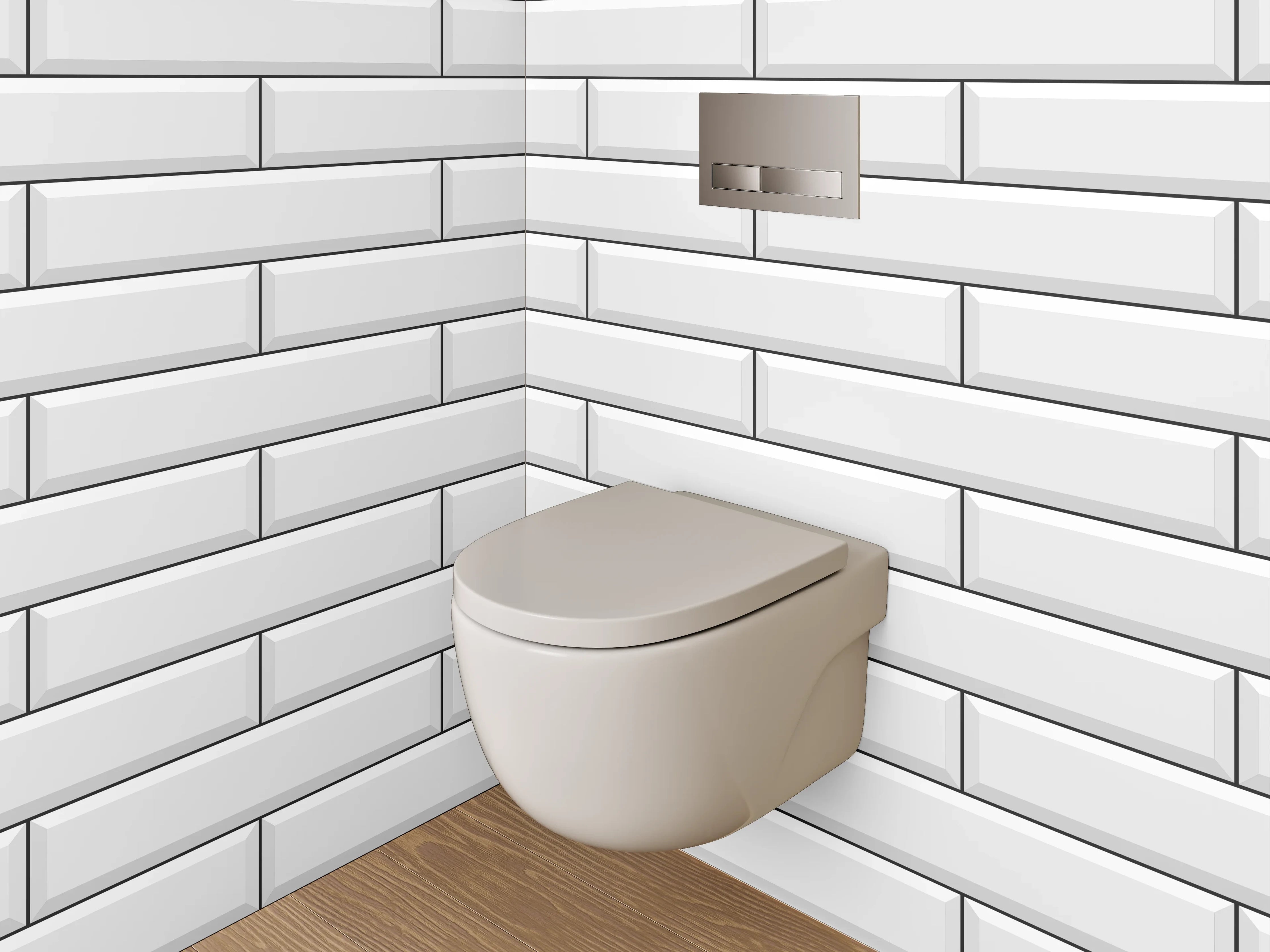 WC-Rückwand - Weiße Kachelwand klassisch modern