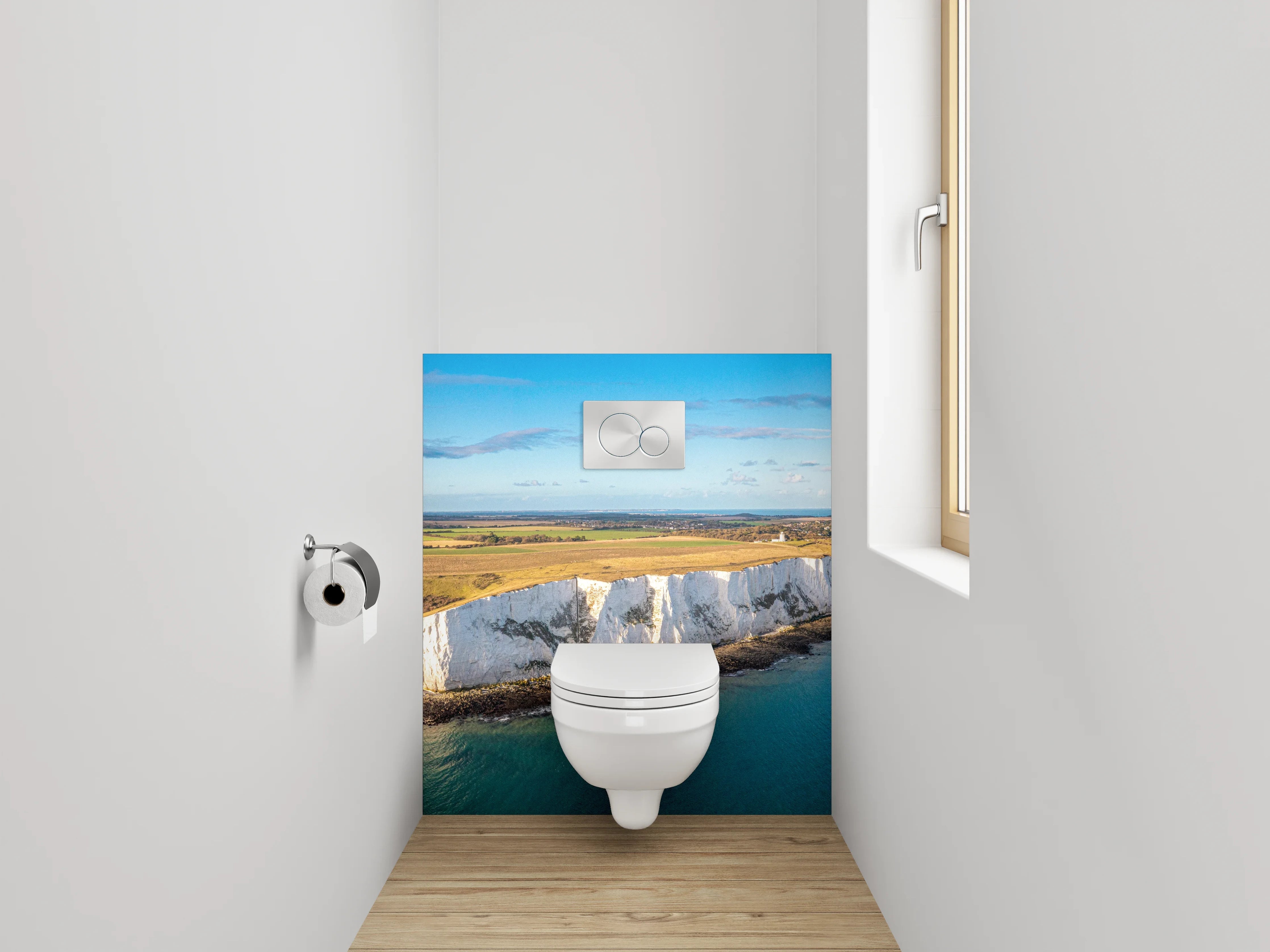 WC-Rückwand - Weiße Kreidefelsen am Meer