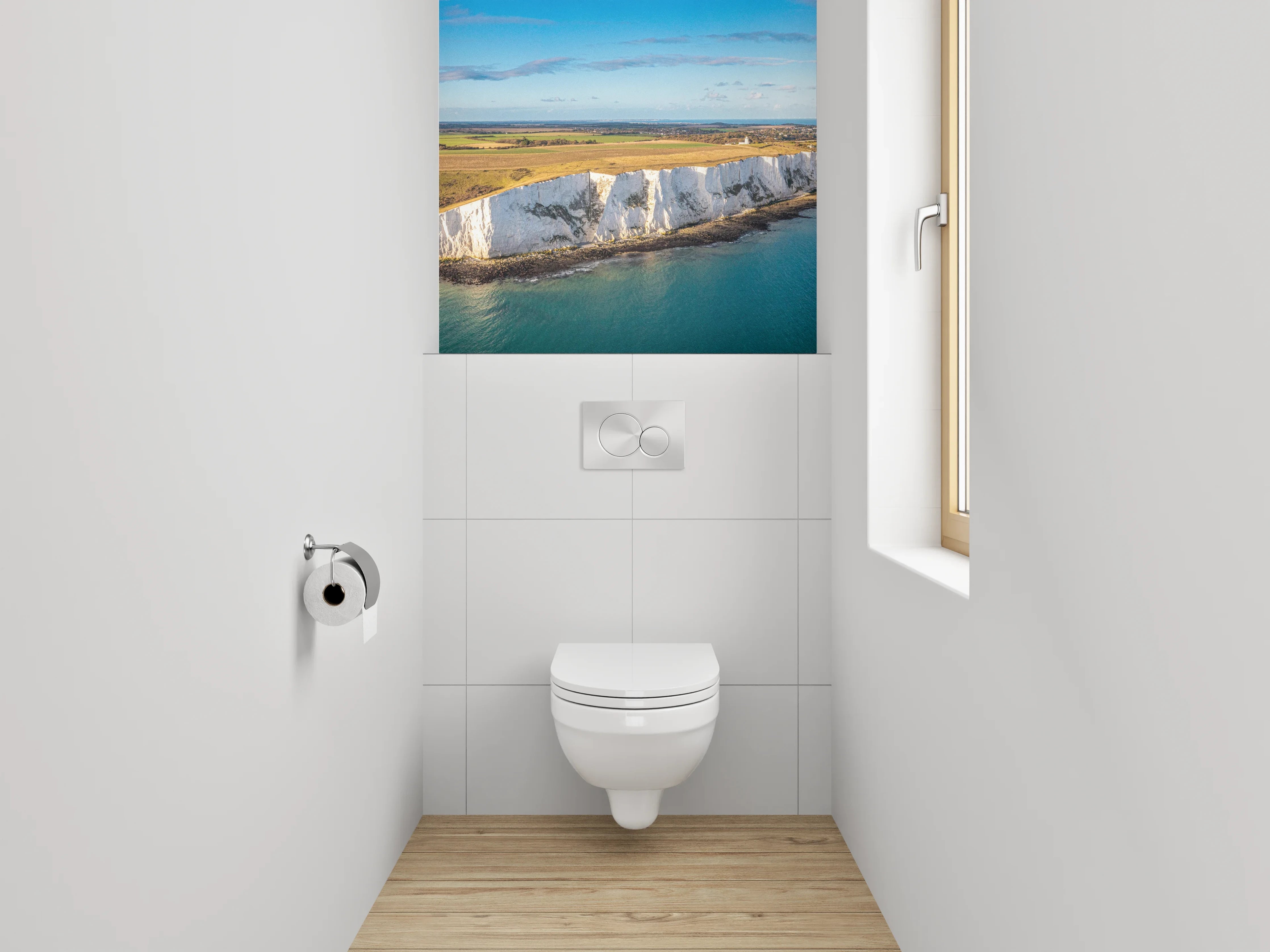 WC-Rückwand - Weiße Kreidefelsen am Meer