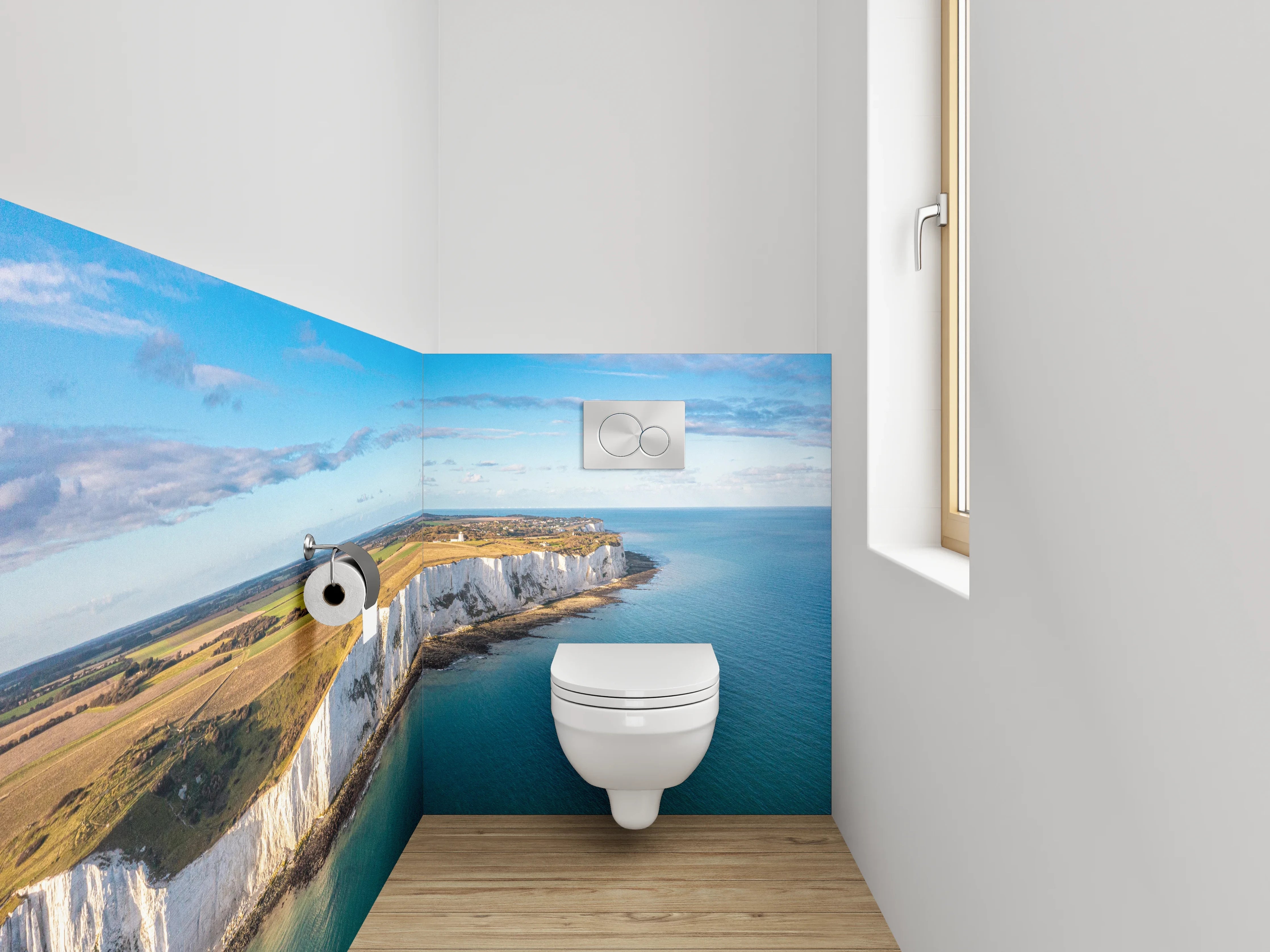 WC-Rückwand - Weiße Kreidefelsen am Meer