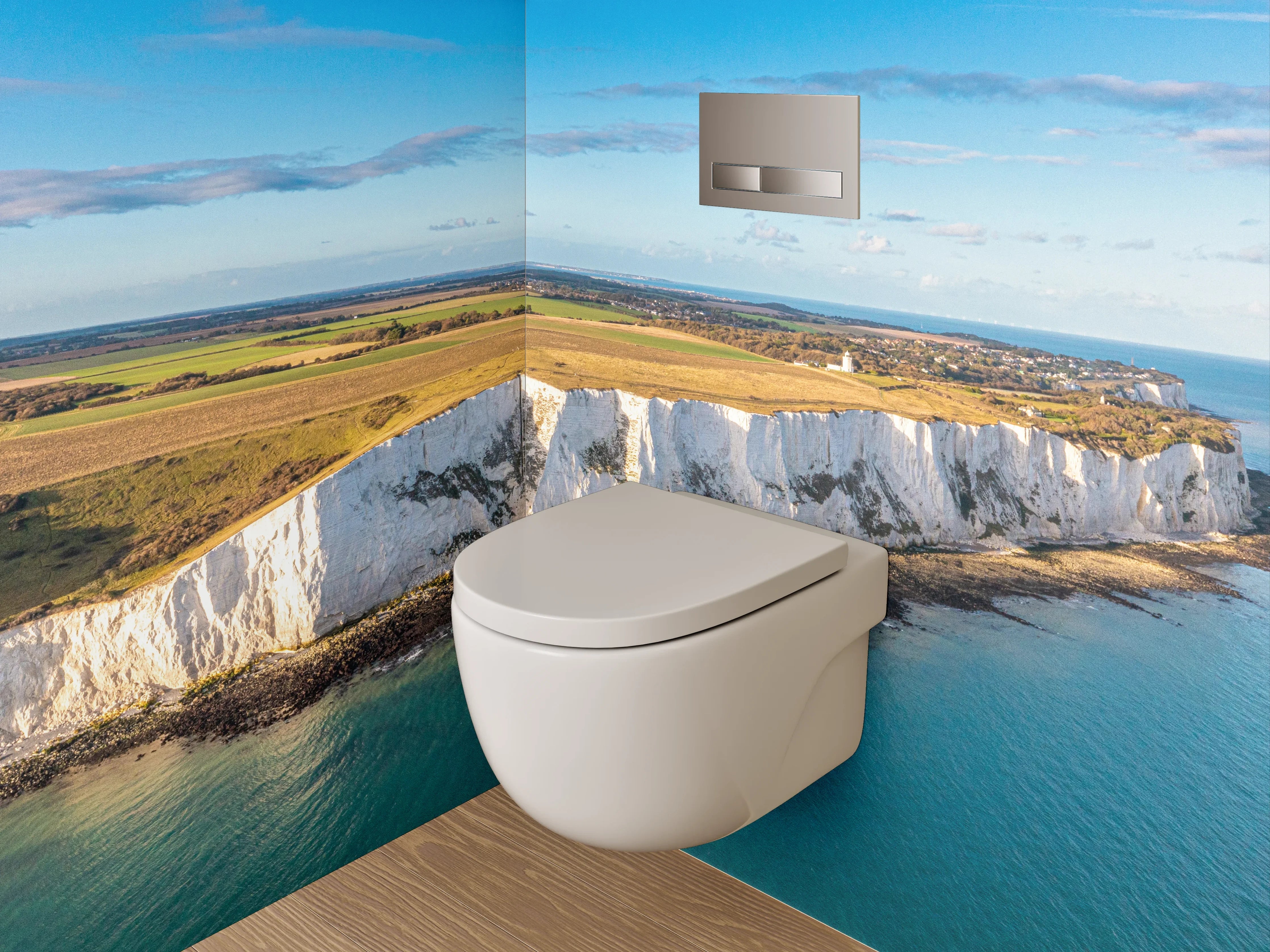 WC-Rückwand - Weiße Kreidefelsen am Meer