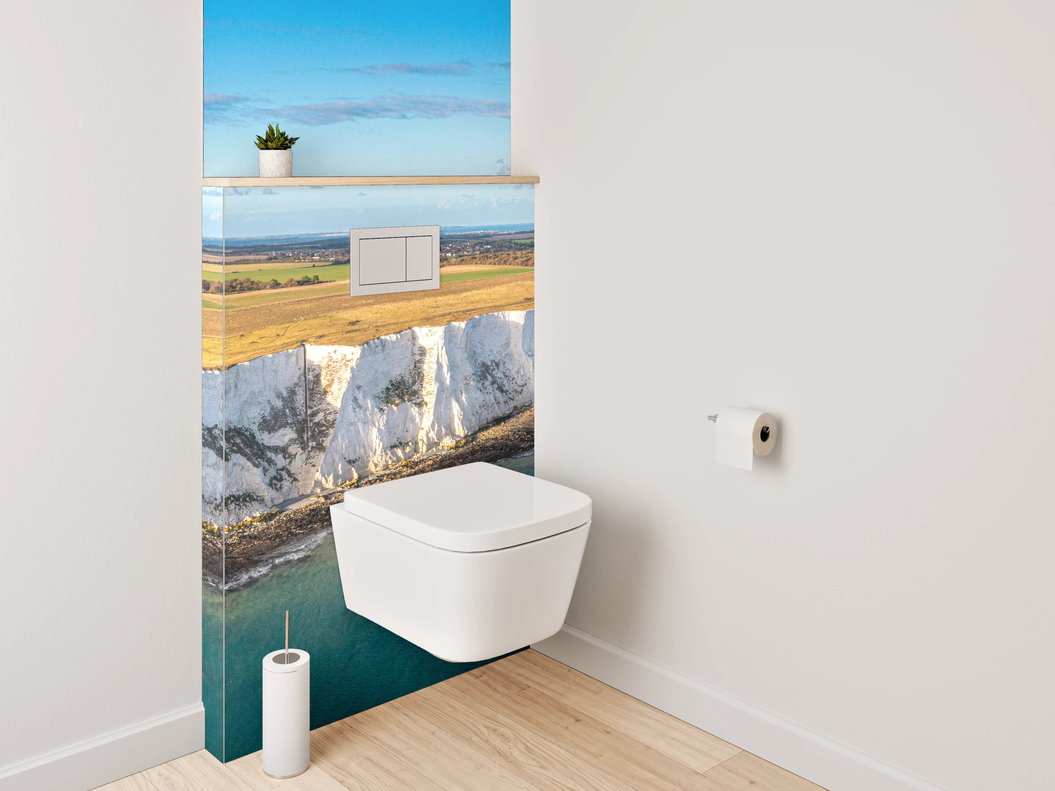 WC-Rückwand - Weiße Kreidefelsen am Meer