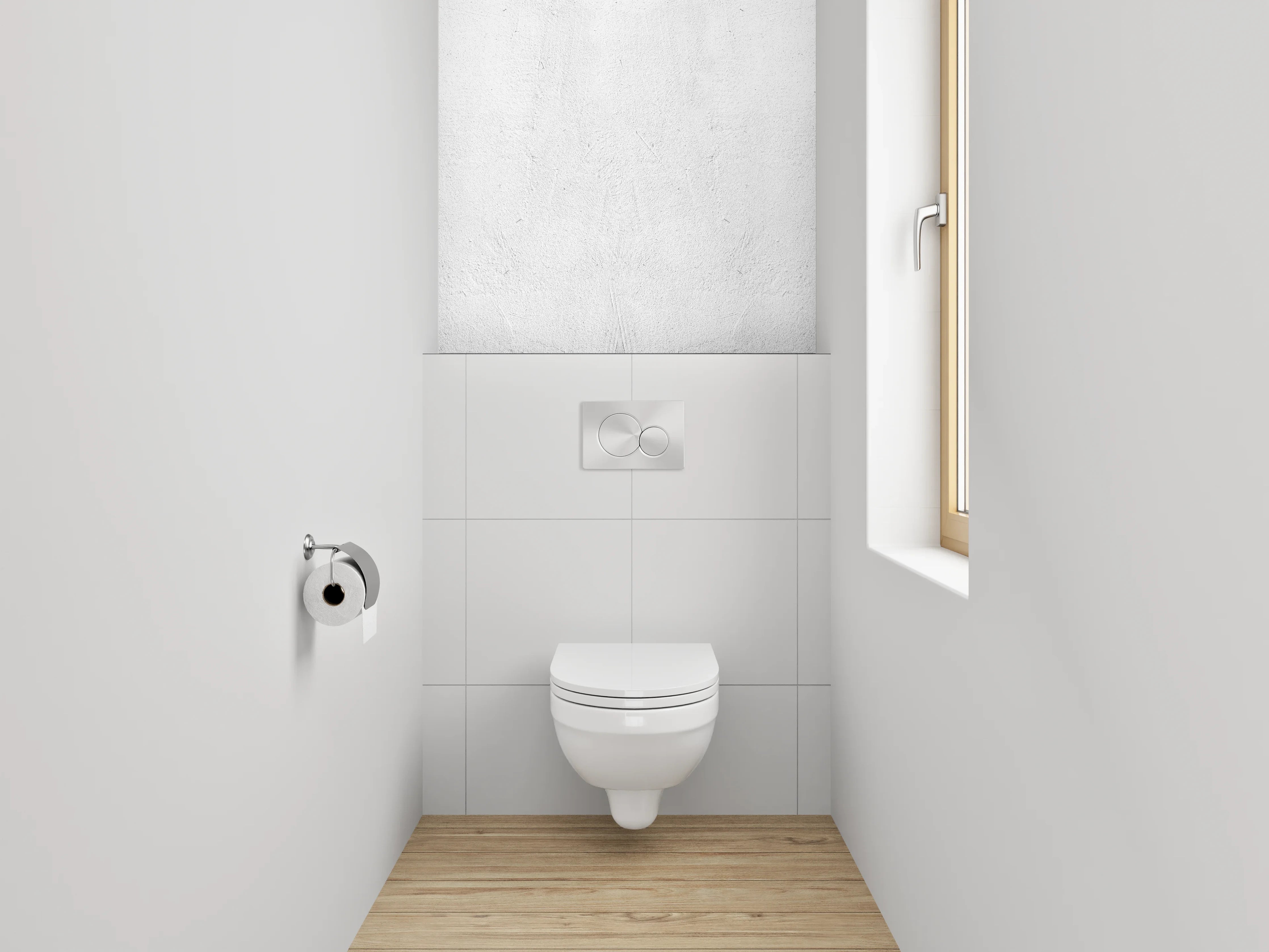 WC-Rückwand - Weiße Marmor-Optik Struktur Tapete