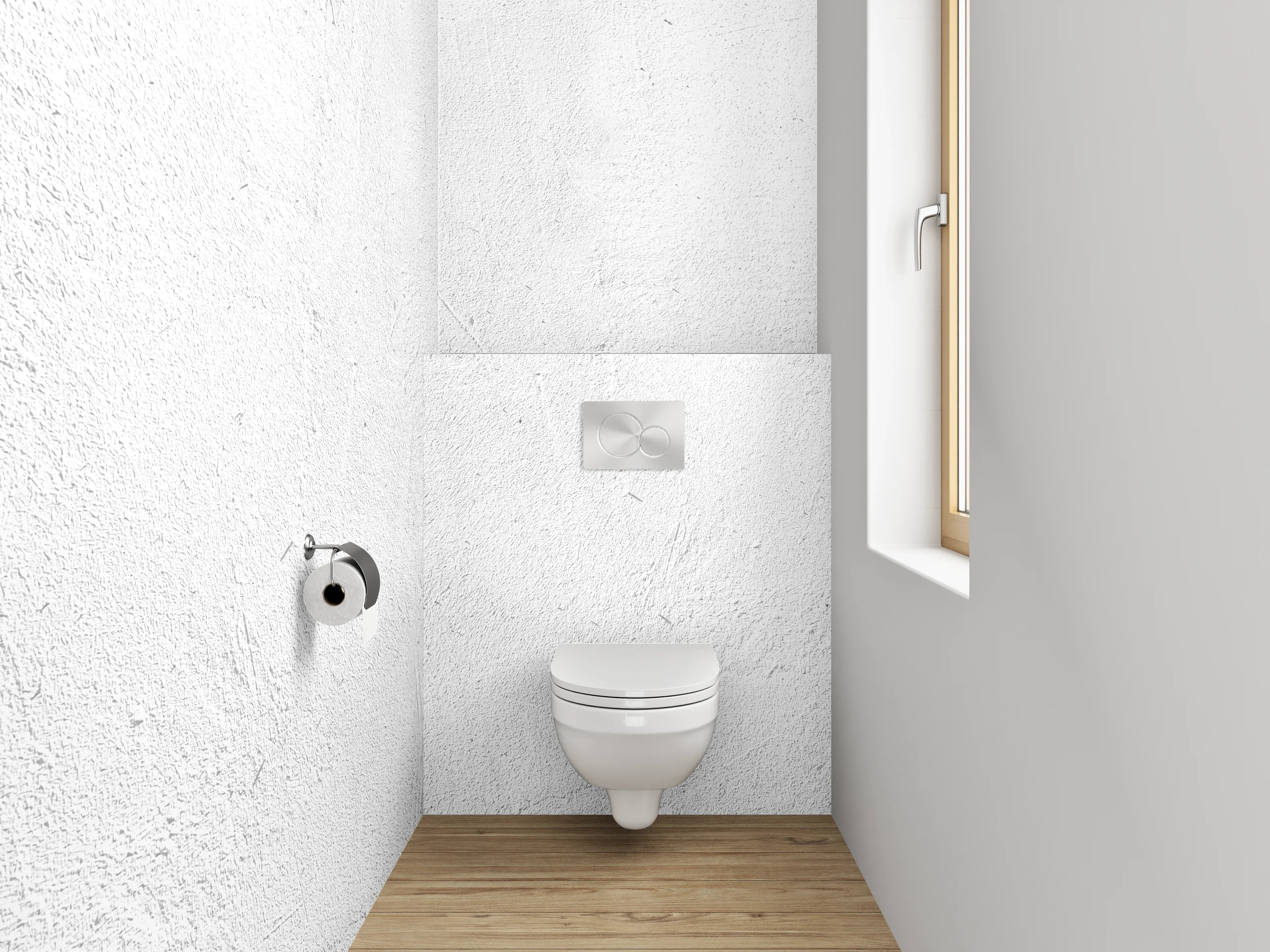 WC-Rückwand - Weiße Marmor-Optik Struktur Tapete