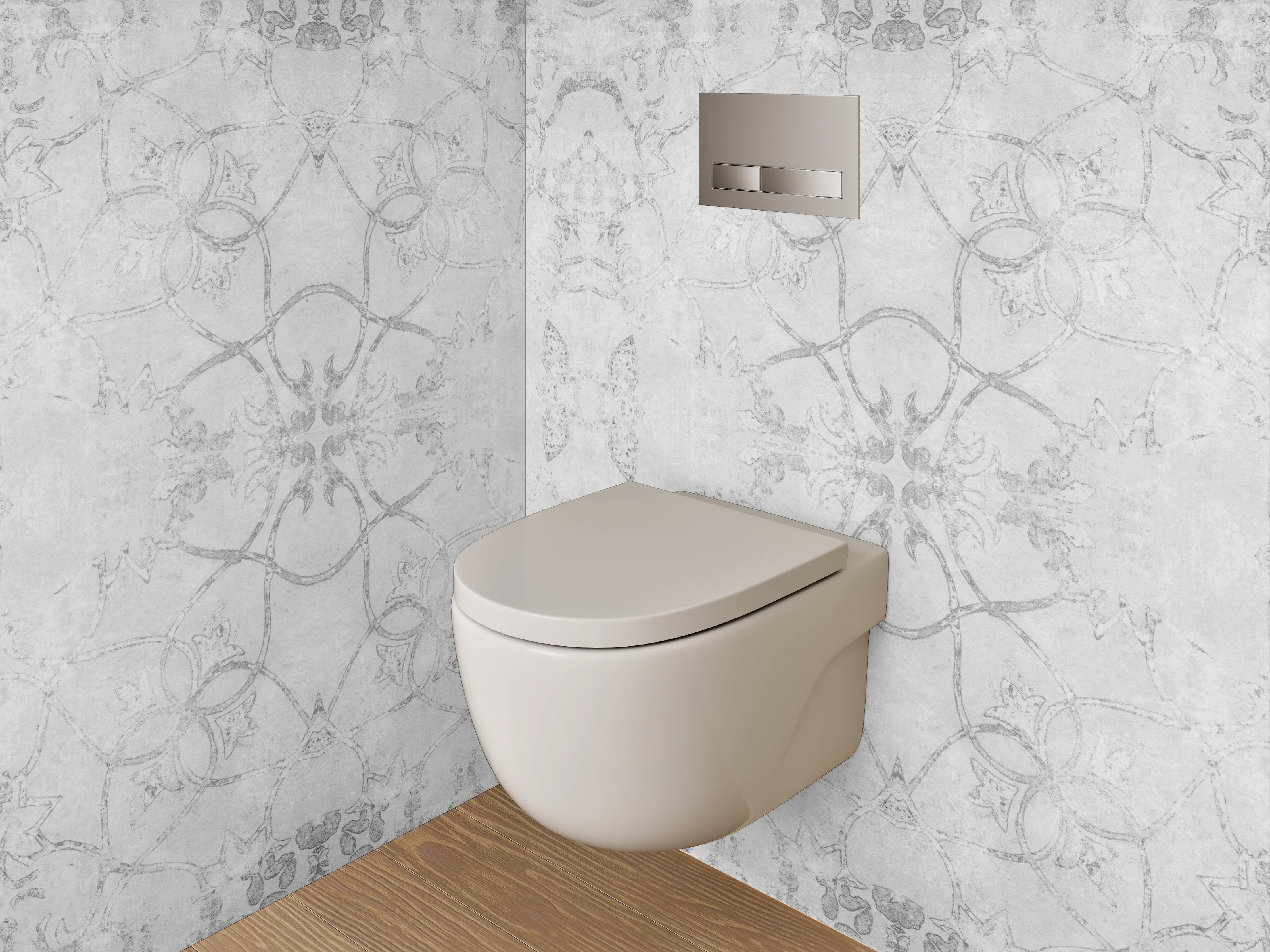WC-Rückwand - Weiße Marmor-Optik mit feinen Musterlinien