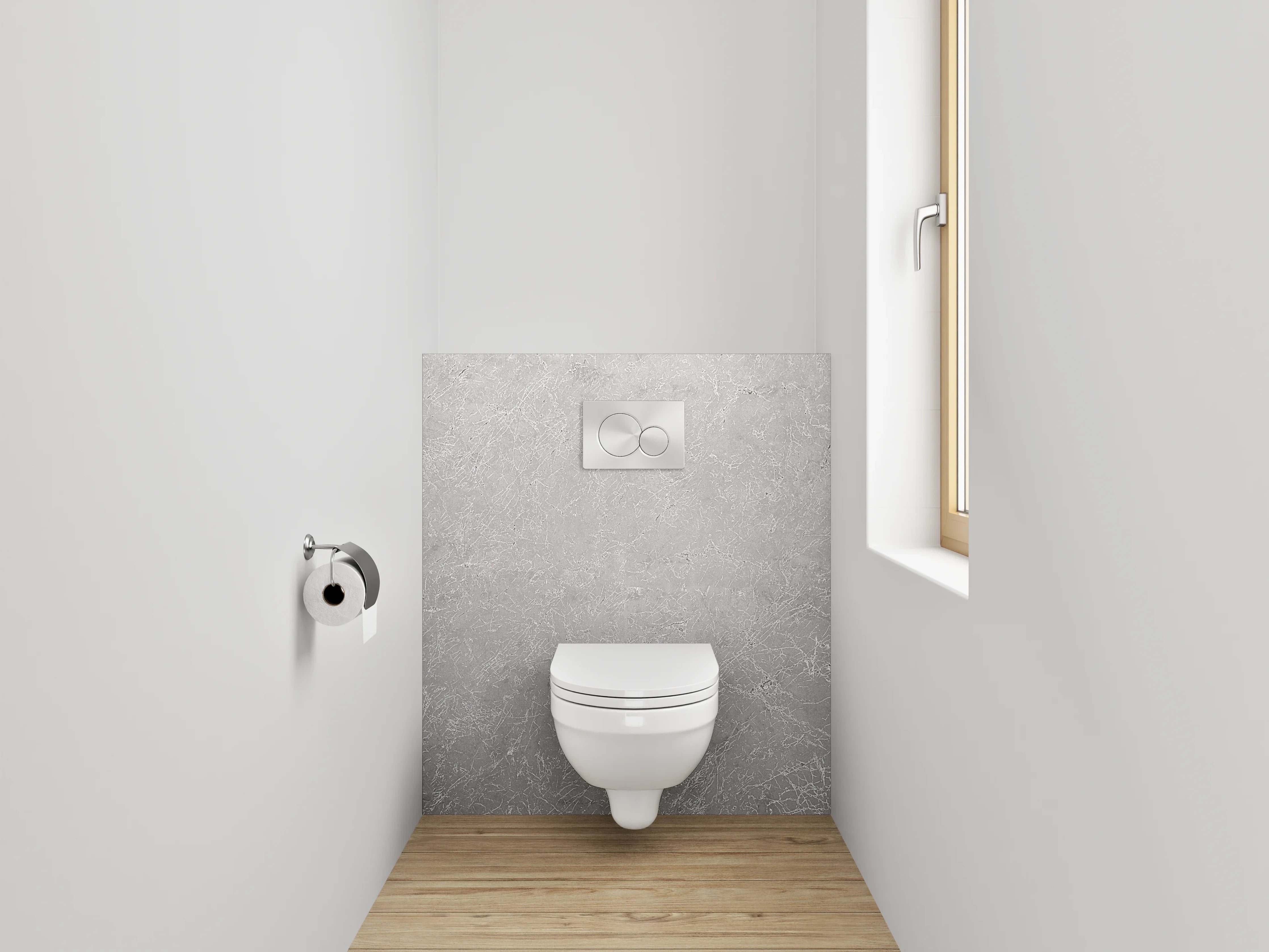 WC-Rückwand - Weiße Marmor-Optik mit feinen Strukturen
