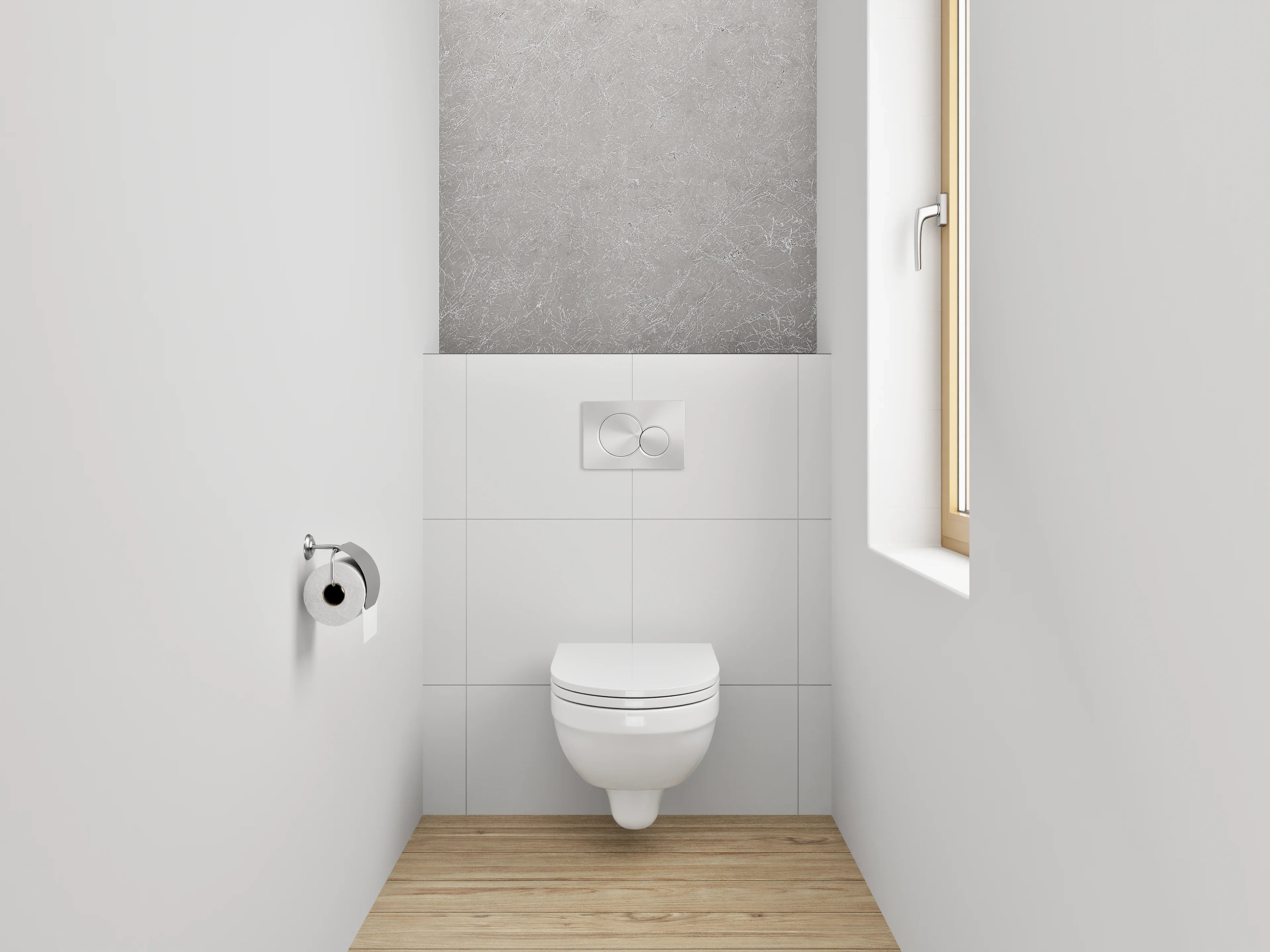 WC-Rückwand - Weiße Marmor-Optik mit feinen Strukturen