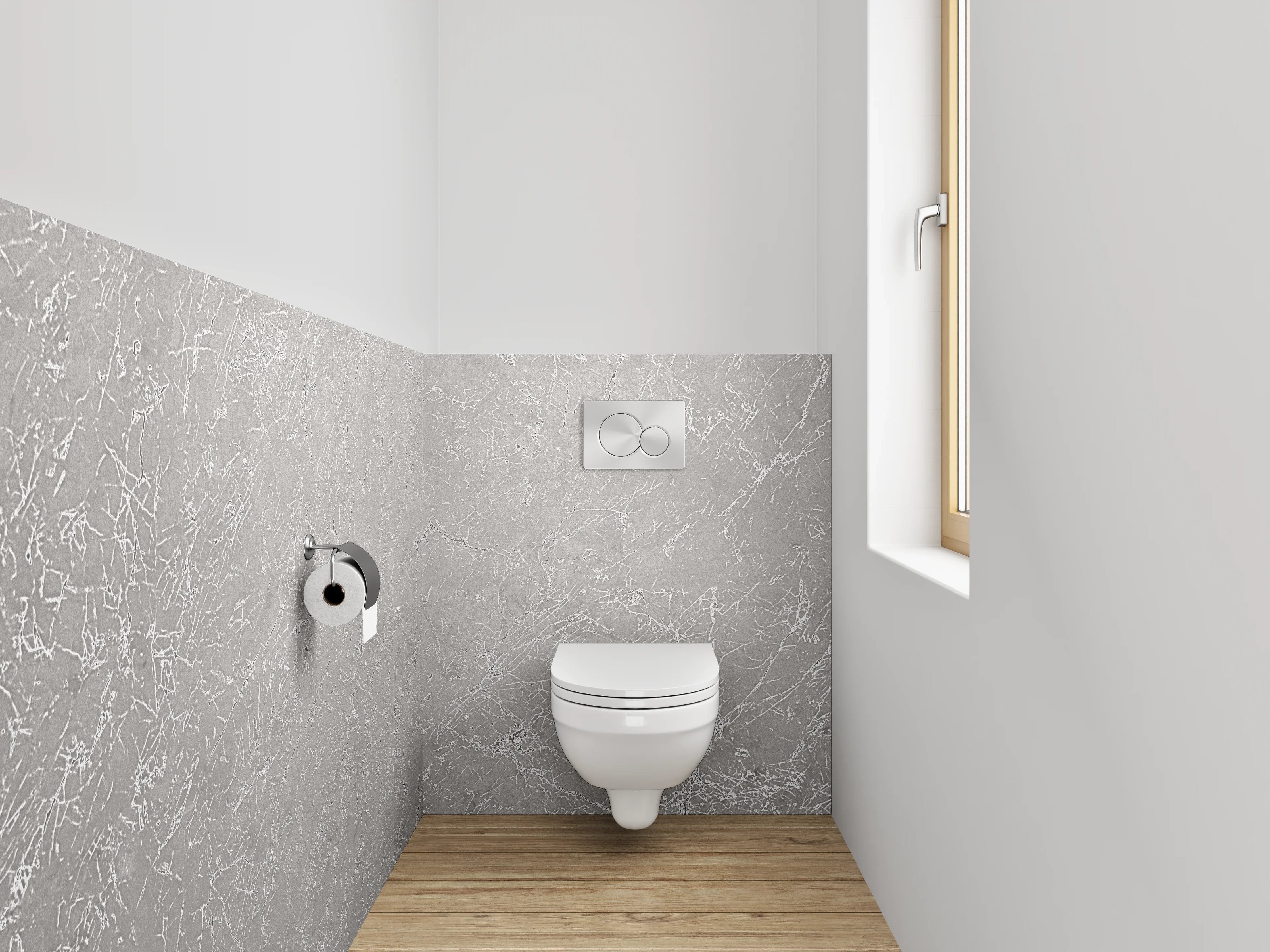 WC-Rückwand - Weiße Marmor-Optik mit feinen Strukturen