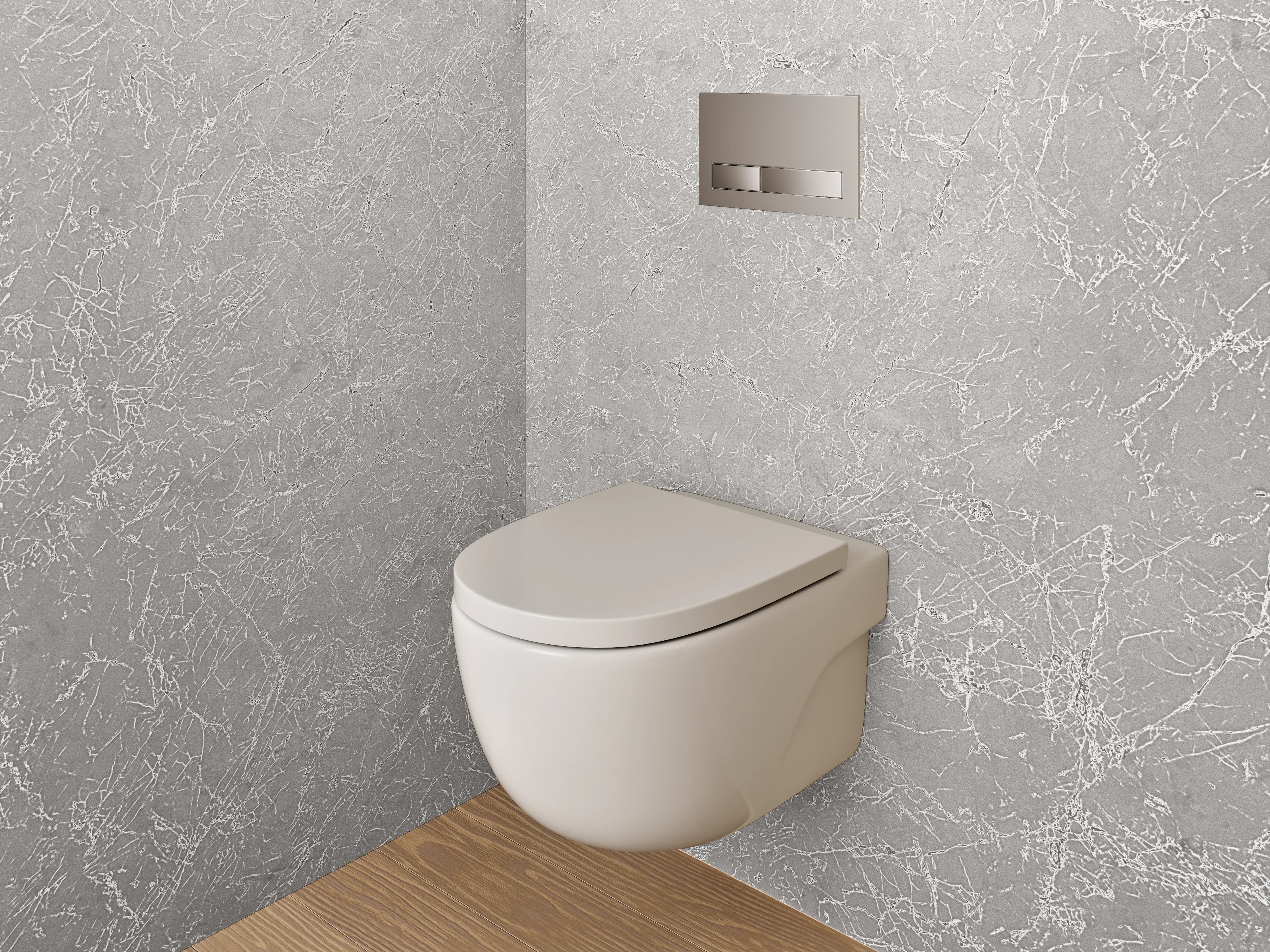 WC-Rückwand - Weiße Marmor-Optik mit feinen Strukturen