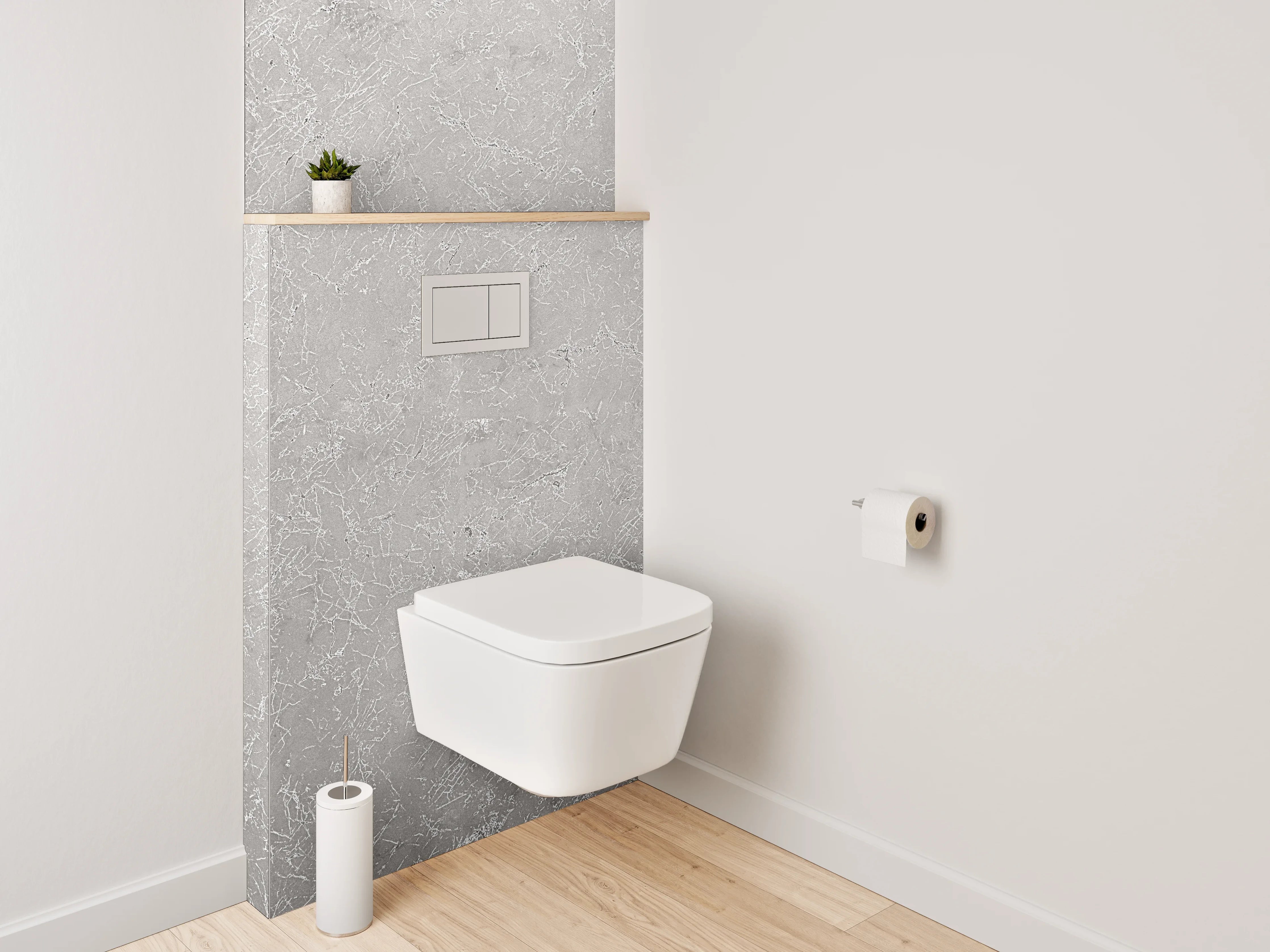 WC-Rückwand - Weiße Marmor-Optik mit feinen Strukturen