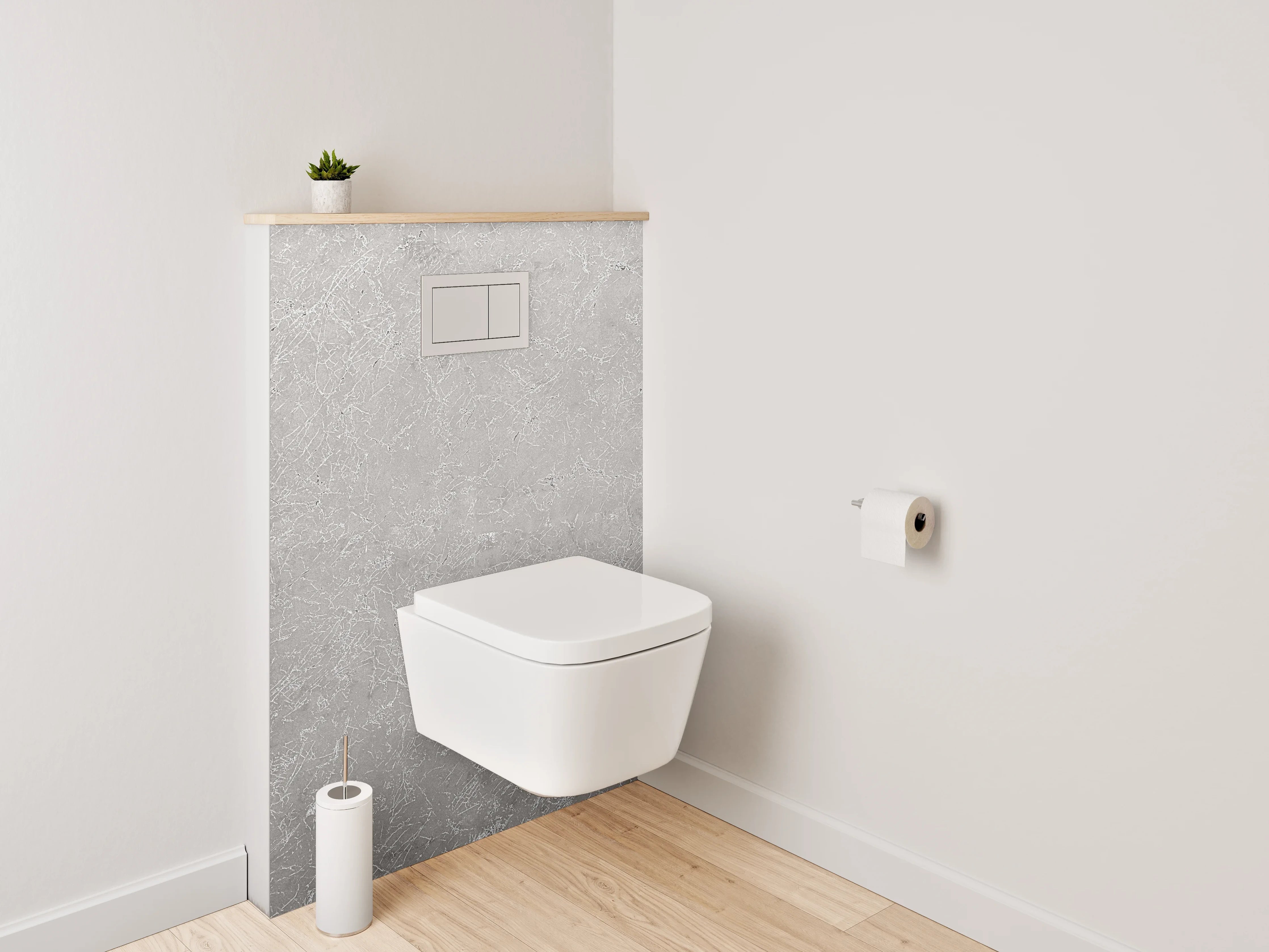 WC-Rückwand - Weiße Marmor-Optik mit feinen Strukturen