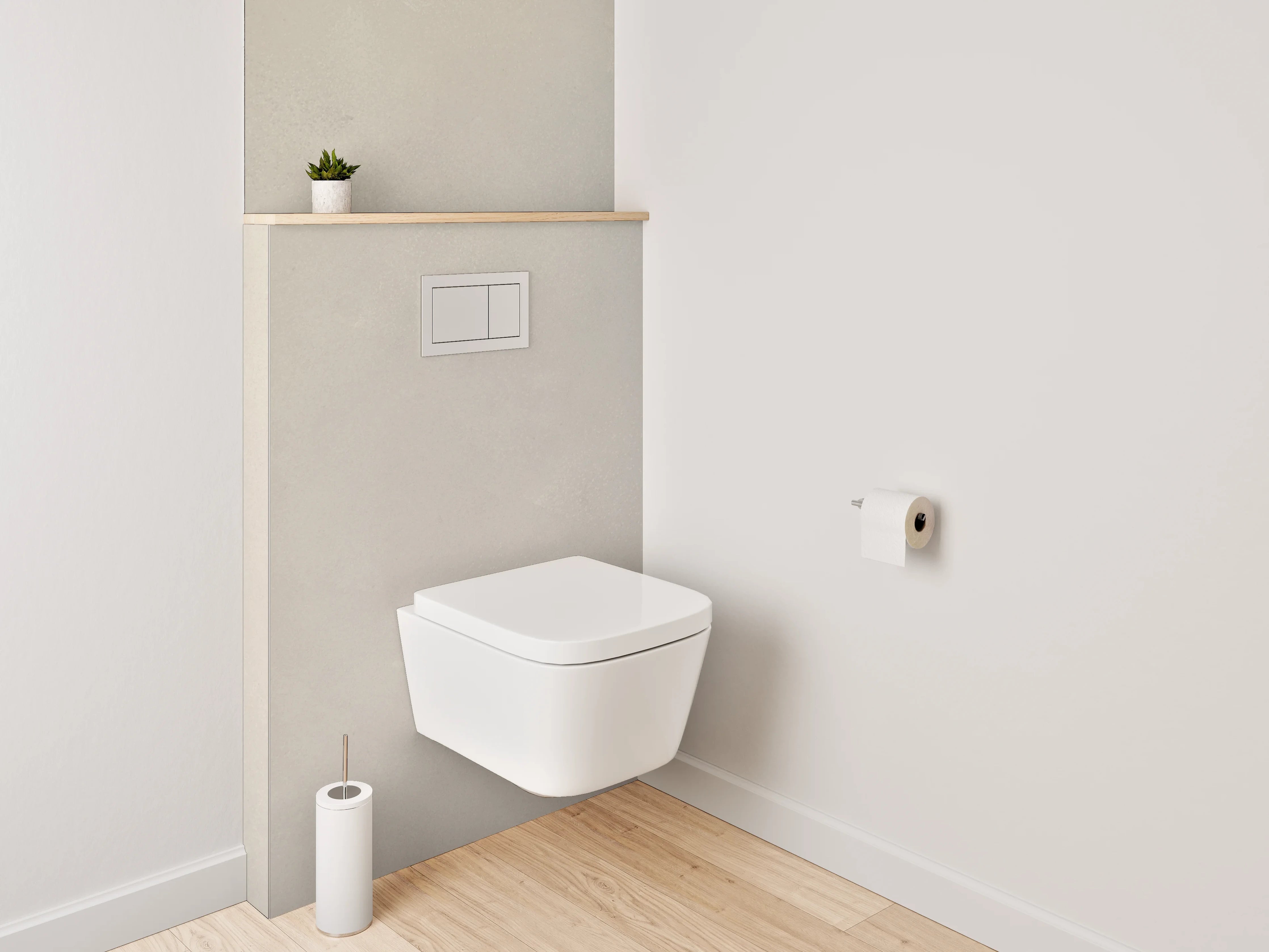 WC-Rückwand - Weiße Marmor-Textur mit feiner Struktur