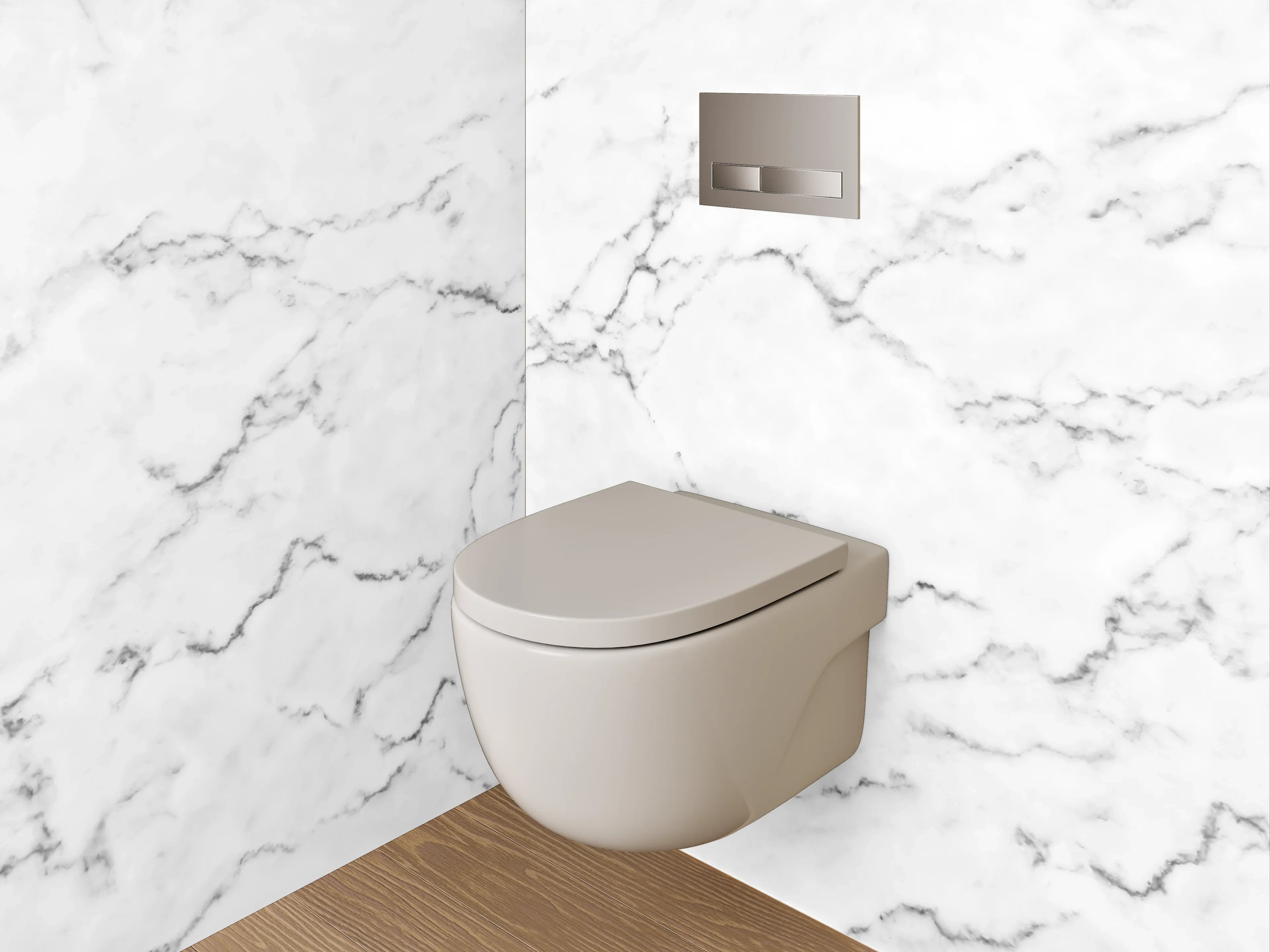 WC-Rückwand - Weiße Marmor-Textur mit feiner Zeichnung