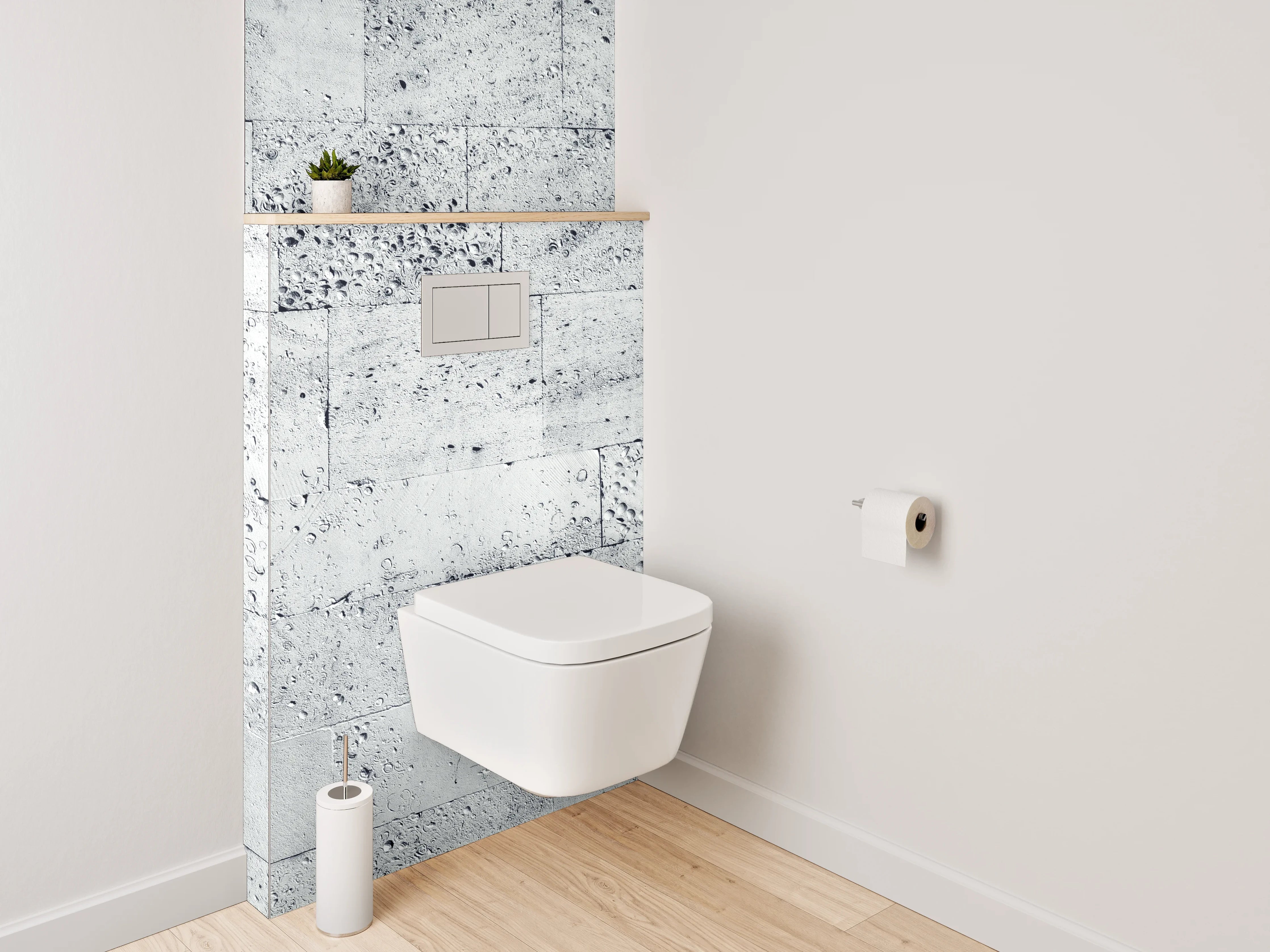 WC-Rückwand - Weiße Marmoroptik Wandverkleidung
