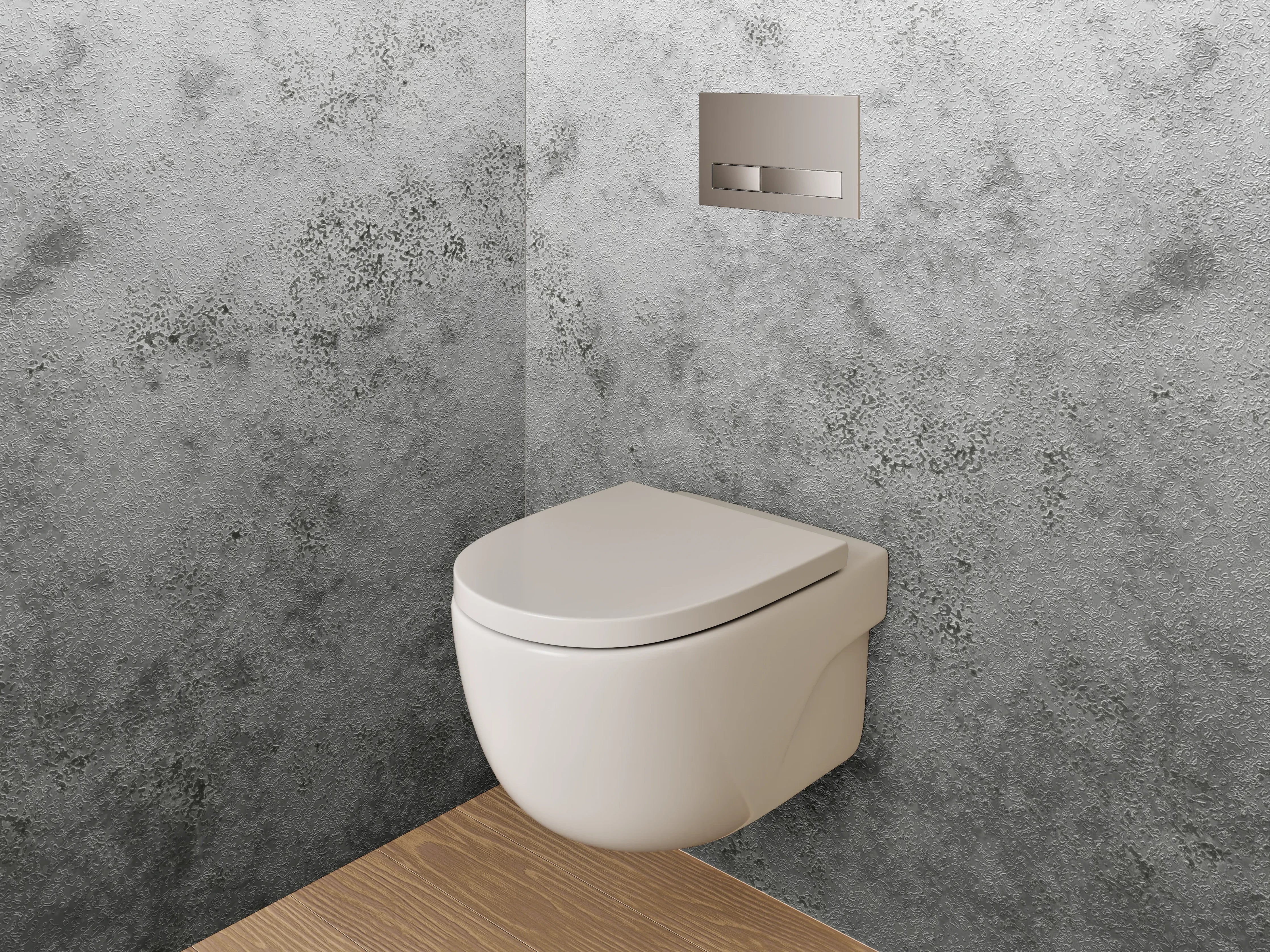 WC-Rückwand - Weiße Marmoroptik mit grauen Akzenten