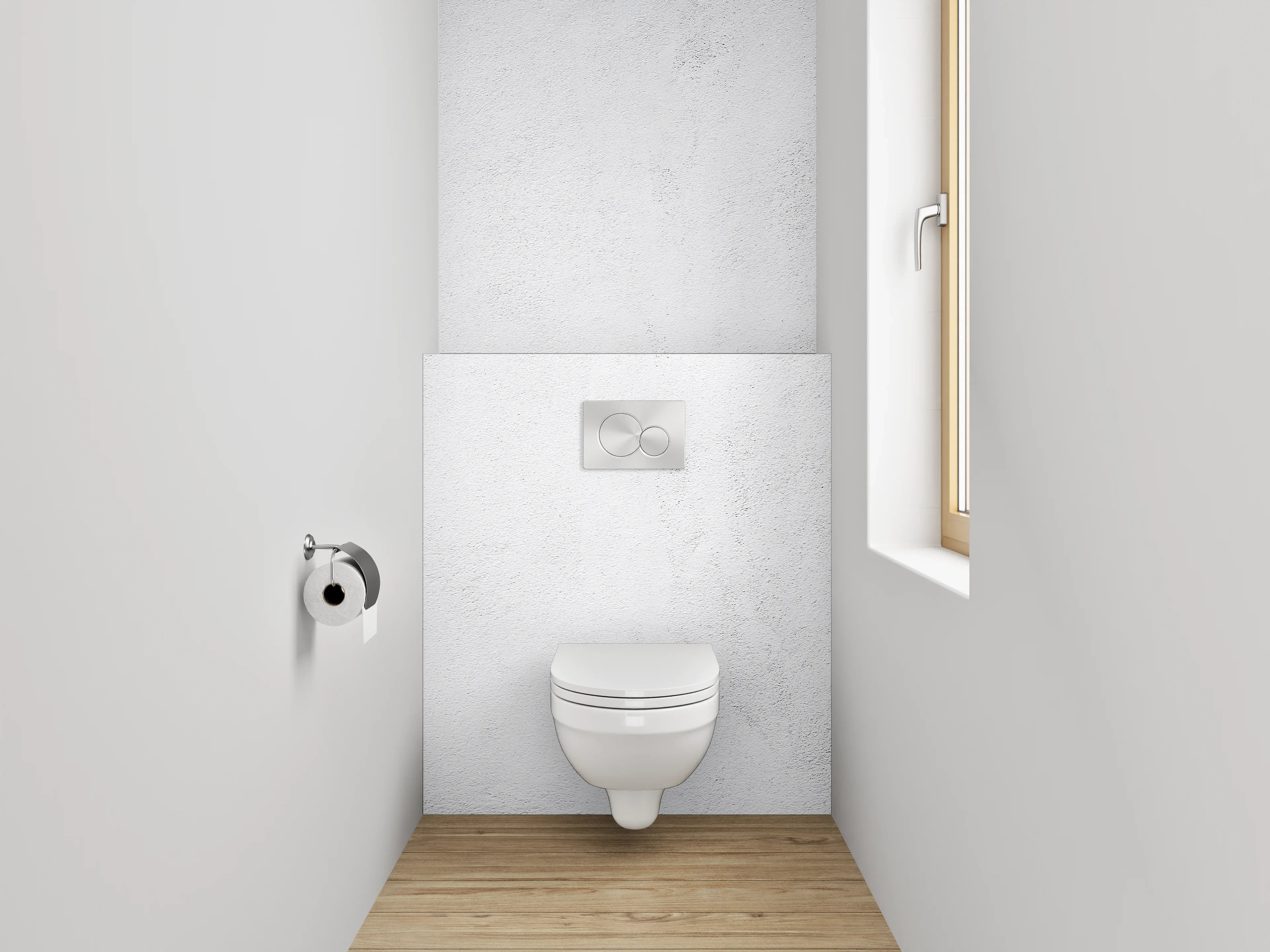WC-Rückwand - Weiße Marmoroptik mit zarten Graunuancen