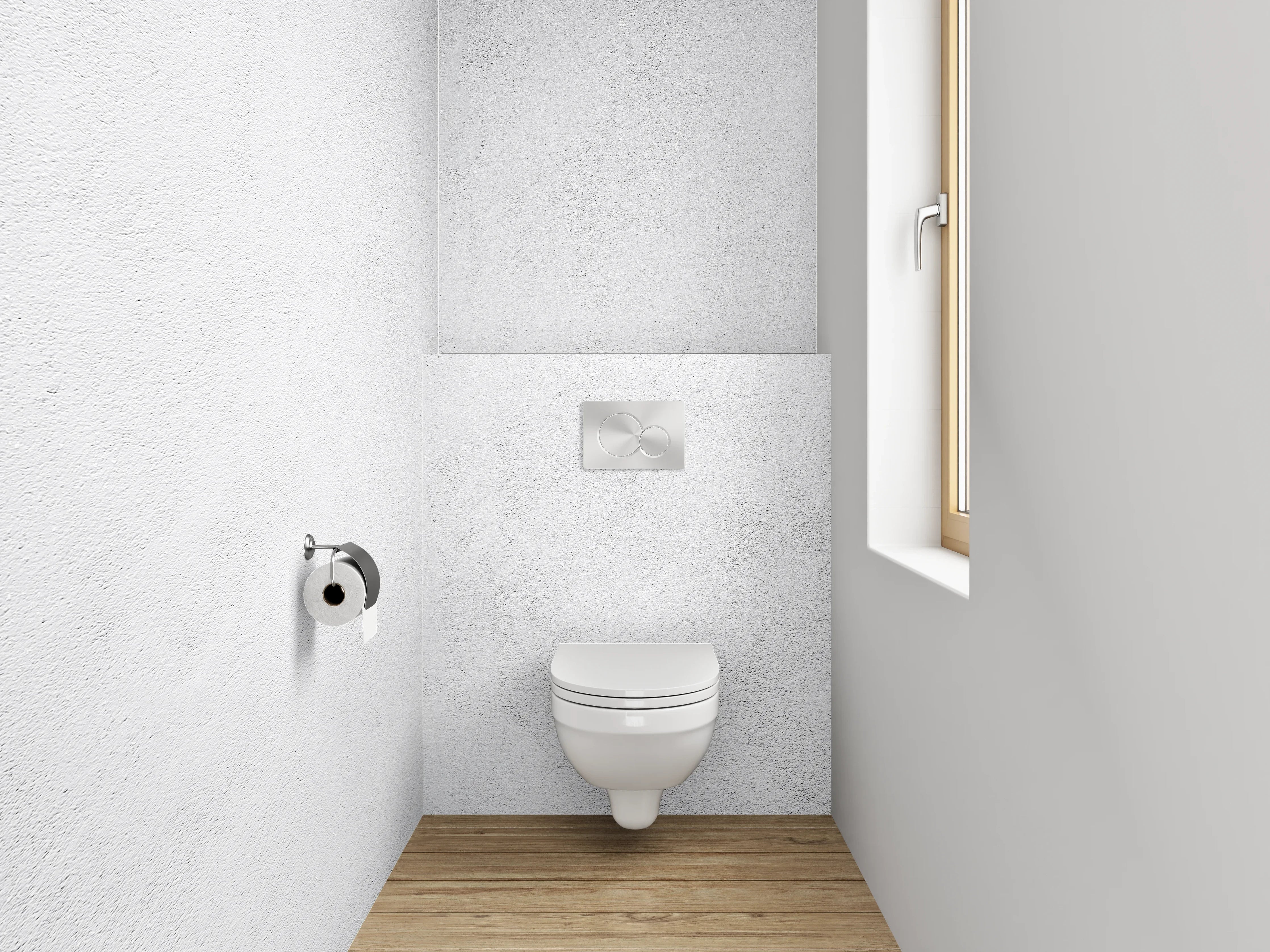 WC-Rückwand - Weiße Marmoroptik mit zarten Graunuancen