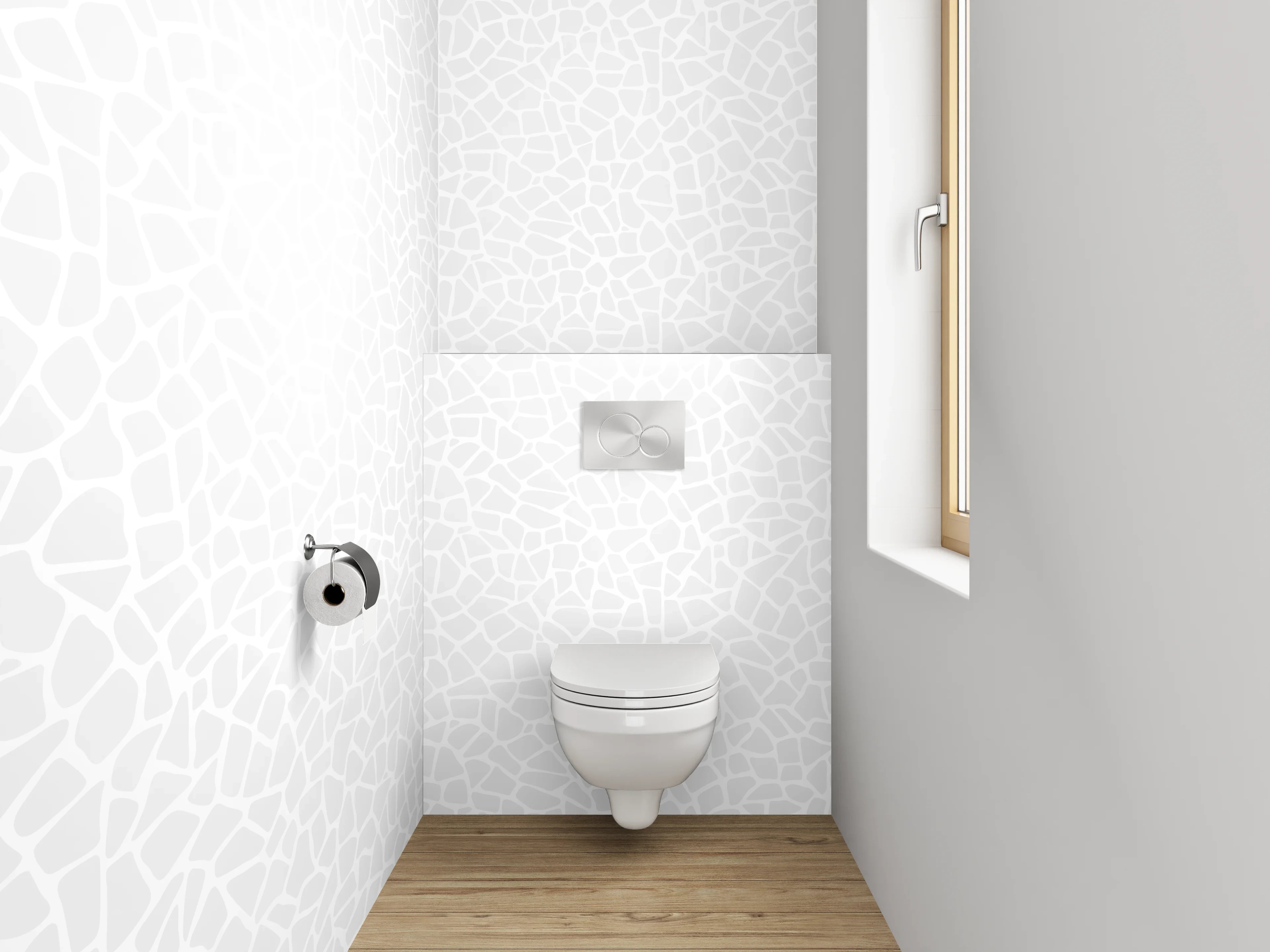 WC-Rückwand - Weiße Marmorstruktur mit feinem Muster