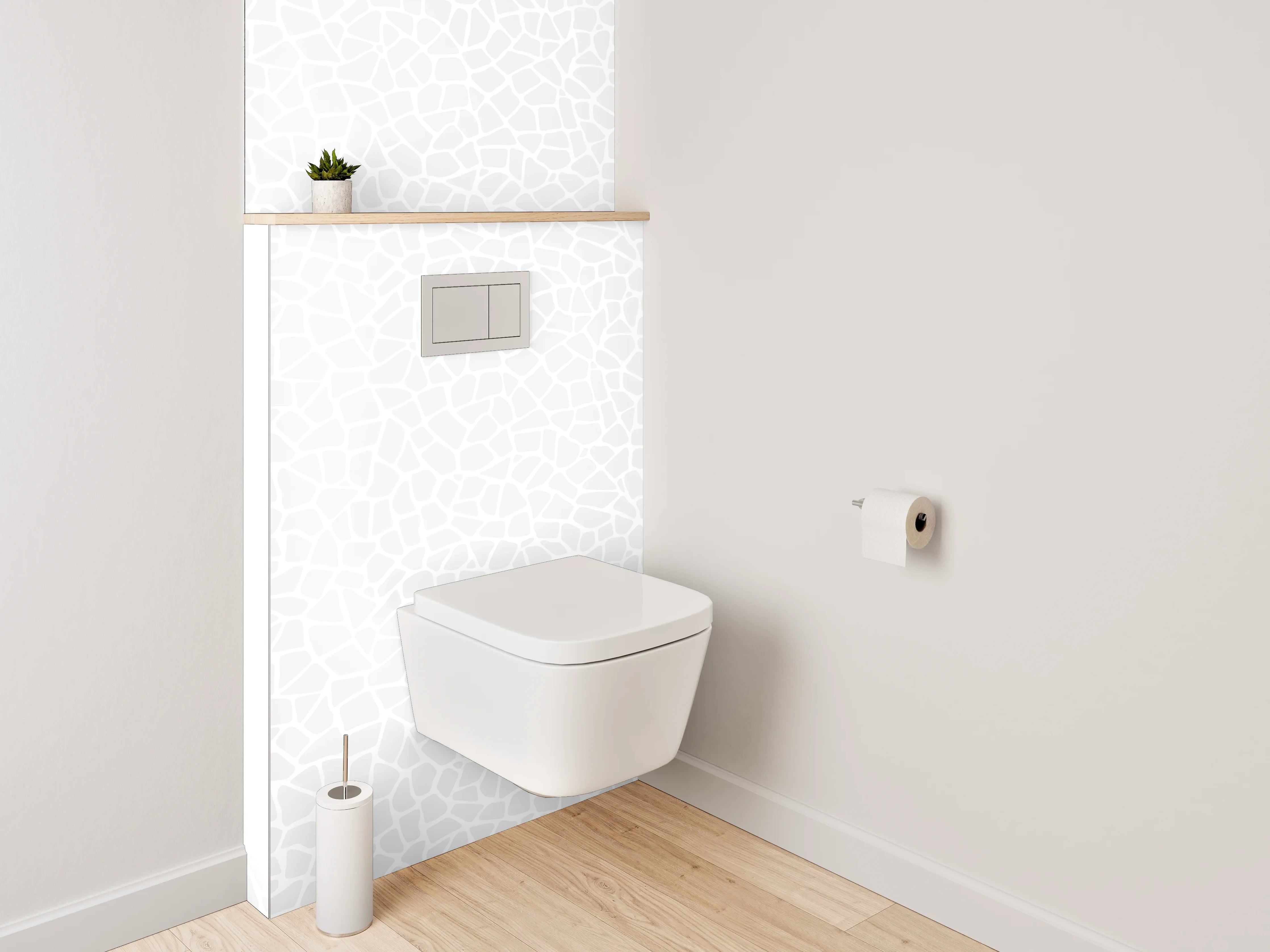 WC-Rückwand - Weiße Marmorstruktur mit feinem Muster