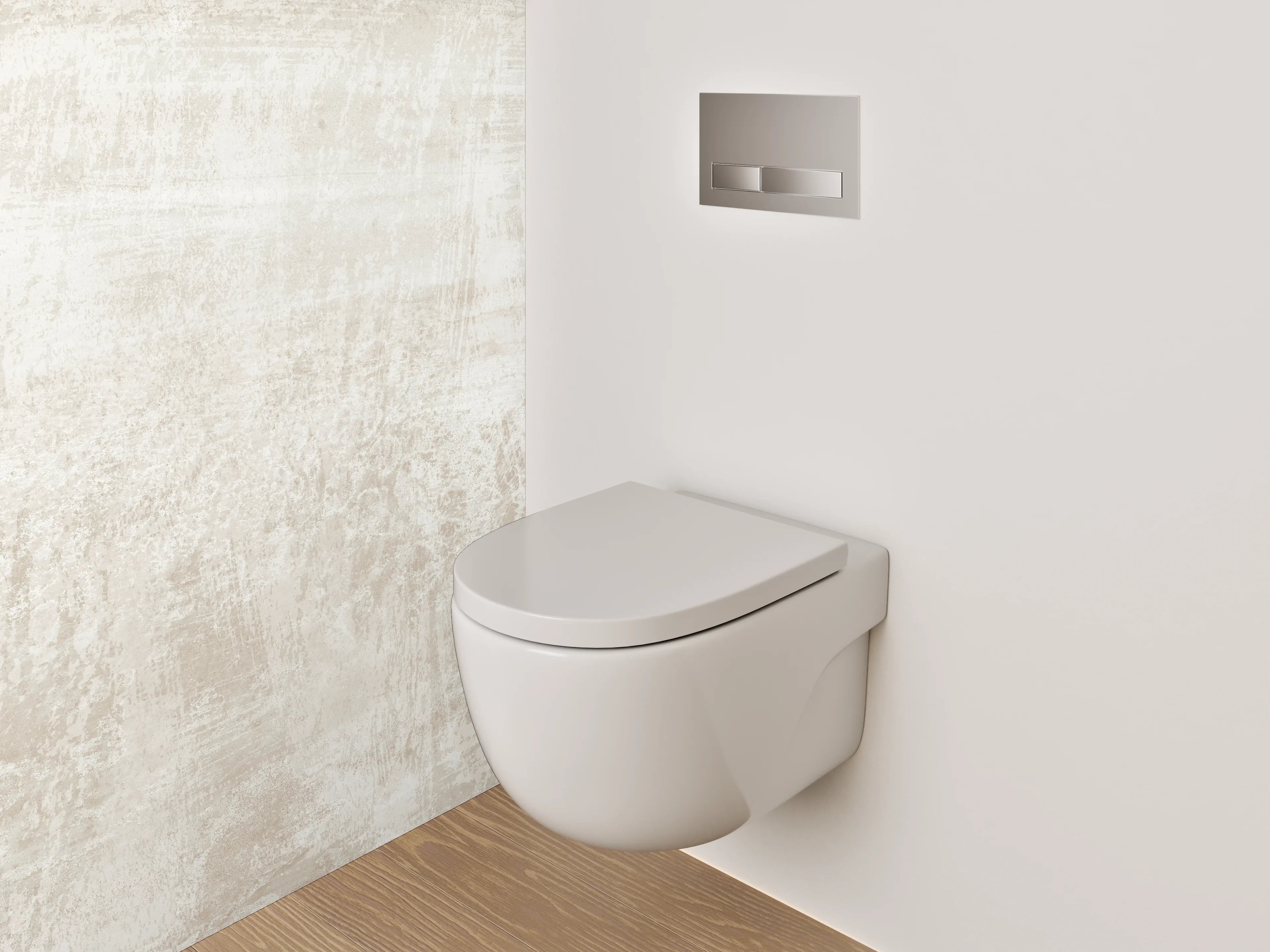 WC-Rückwand - Weiße Marmorstruktur mit grauen Akzenten