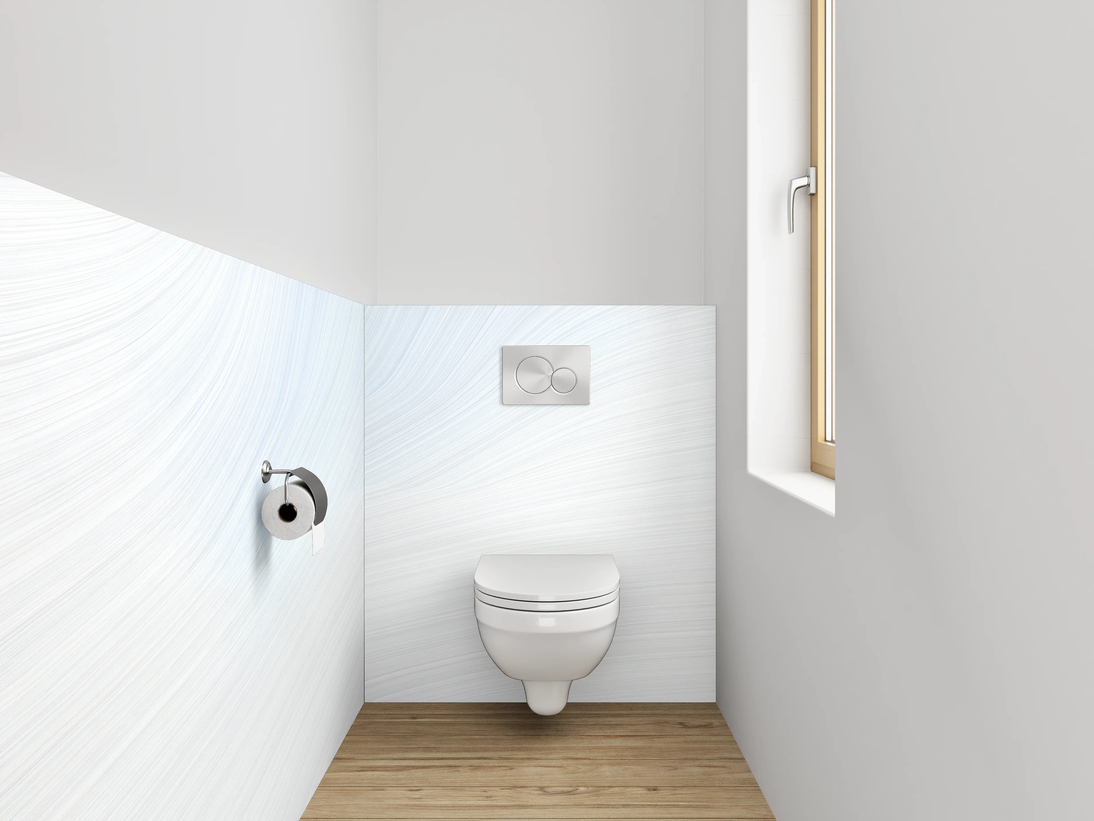 WC-Rückwand - Weiße Marmortextur mit feinen Linien