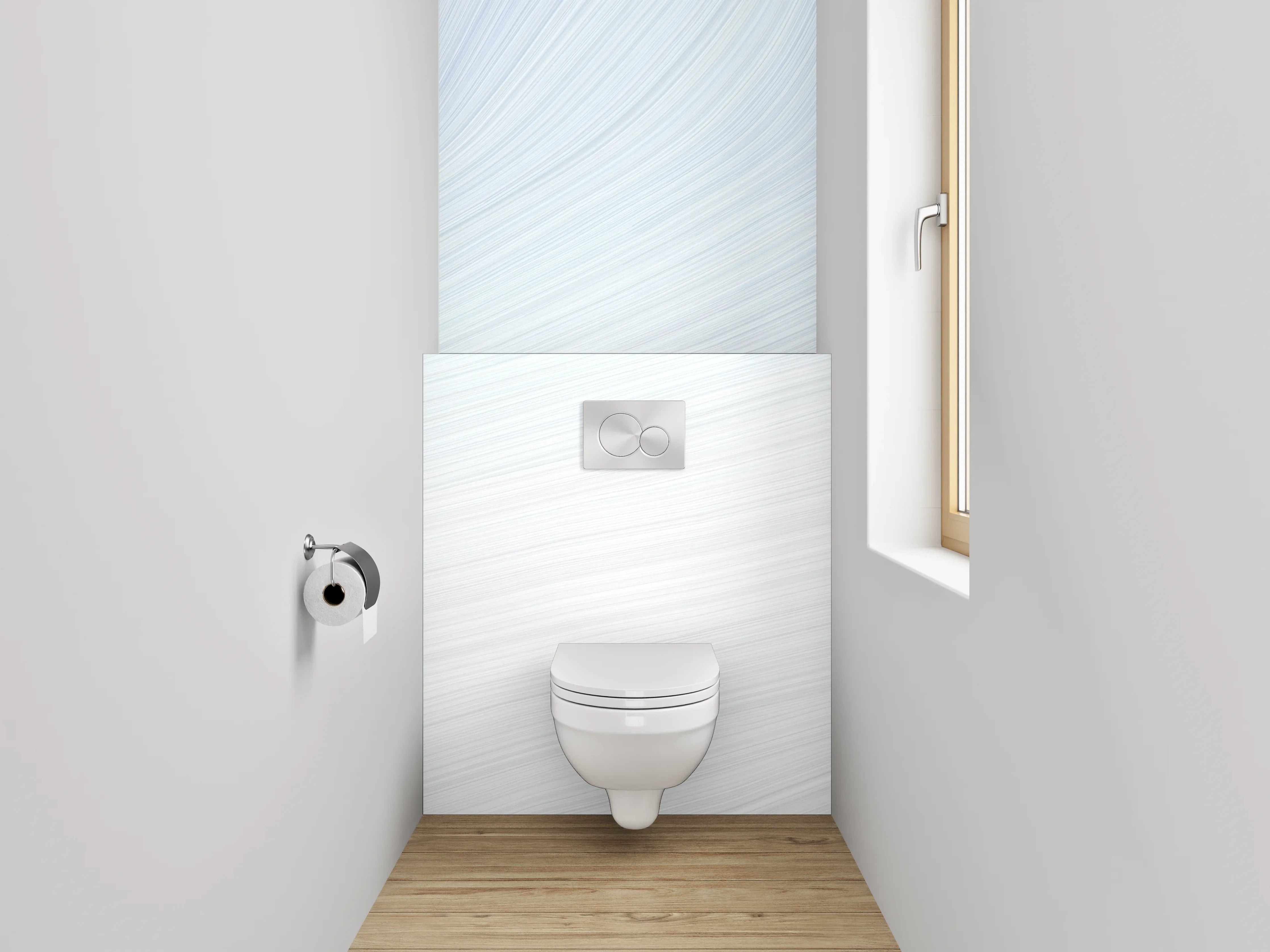 WC-Rückwand - Weiße Marmortextur mit feinen Linien