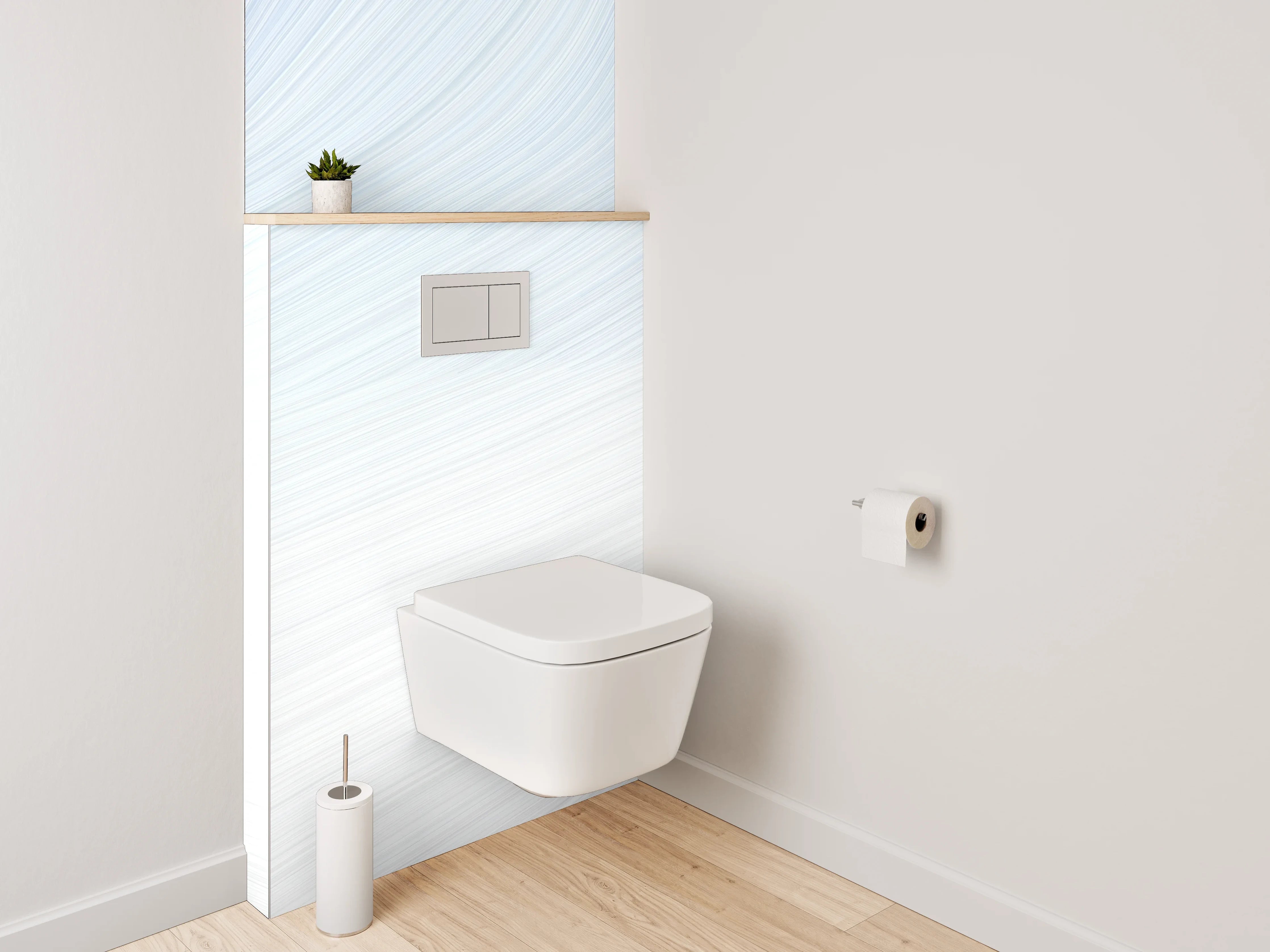 WC-Rückwand - Weiße Marmortextur mit feinen Linien