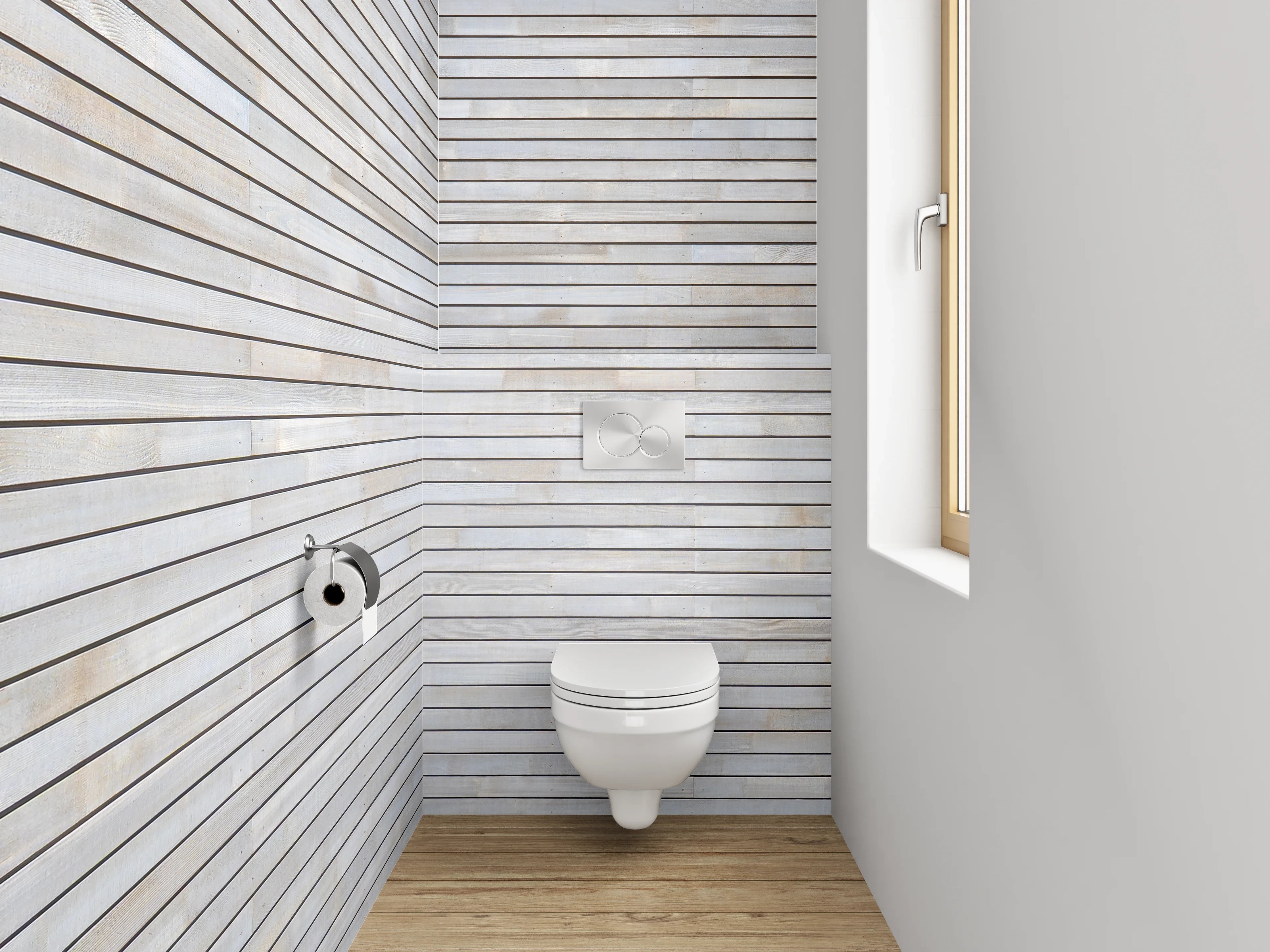 WC-Rückwand - Weiße Marmorwand mit feiner Maserung