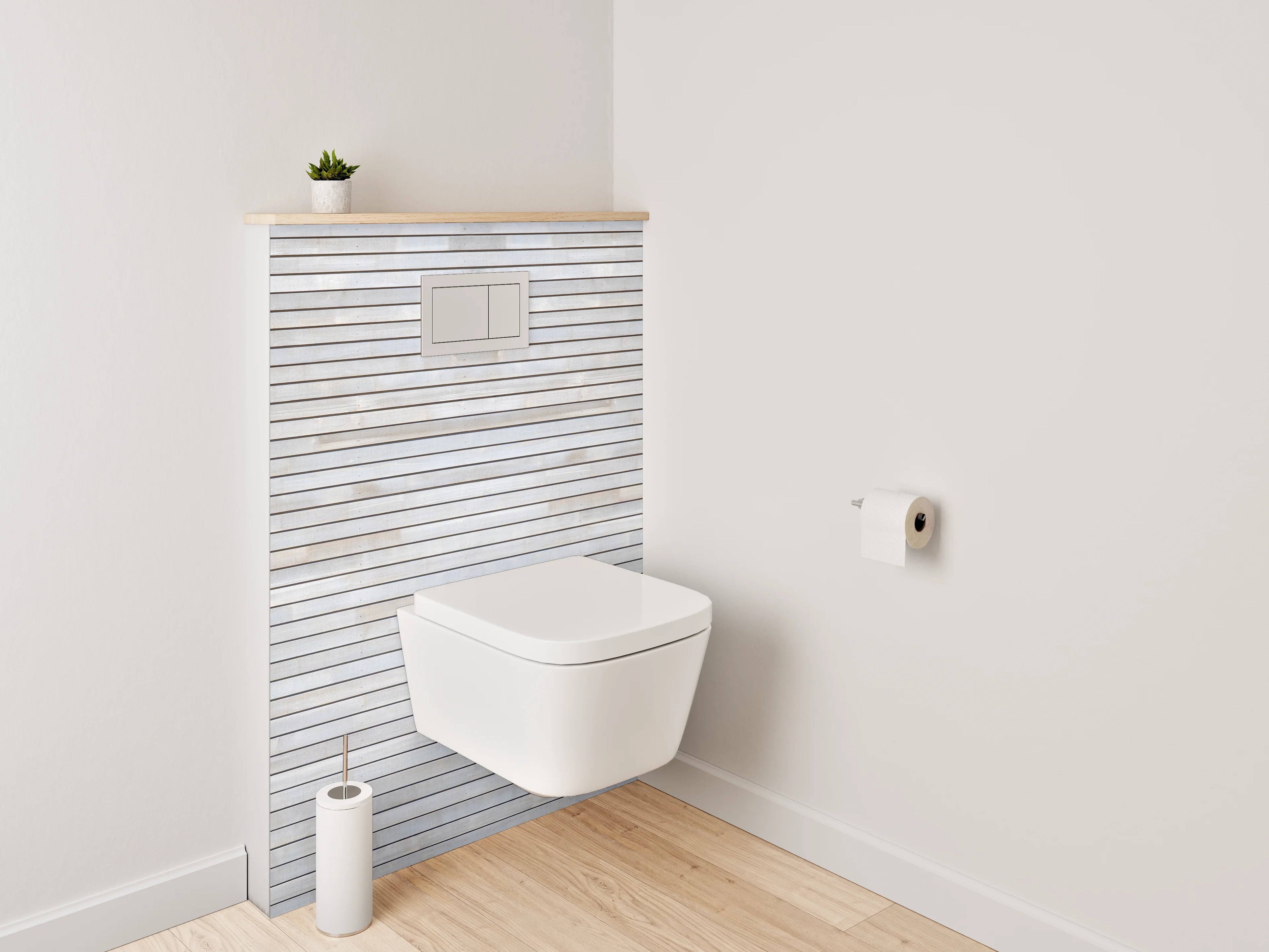 WC-Rückwand - Weiße Marmorwand mit feiner Maserung