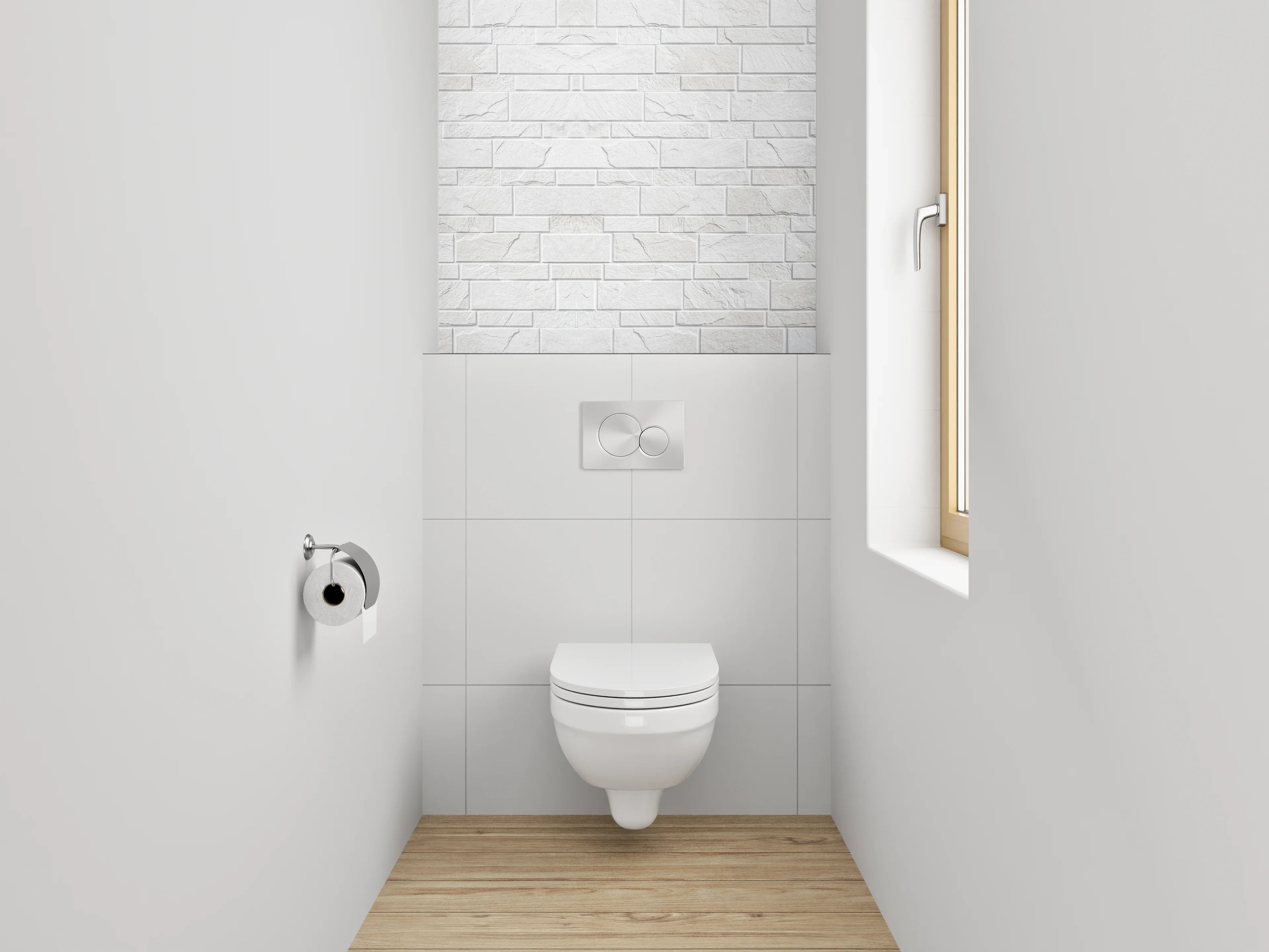 WC-Rückwand - Weiße Marmorwand mit feiner Struktur