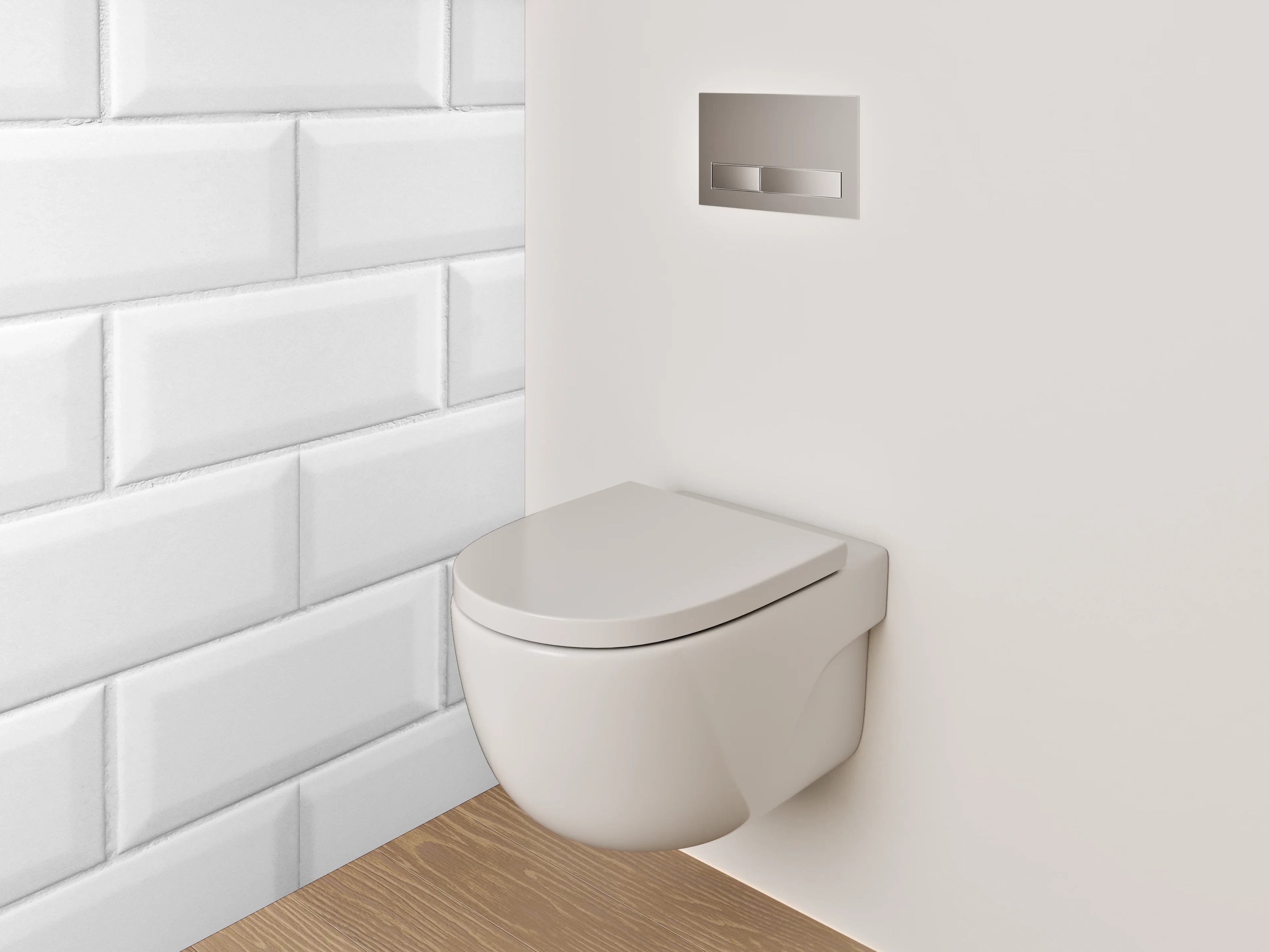 WC-Rückwand - Weiße Metro-Fliesenmuster Badezimmer-Design