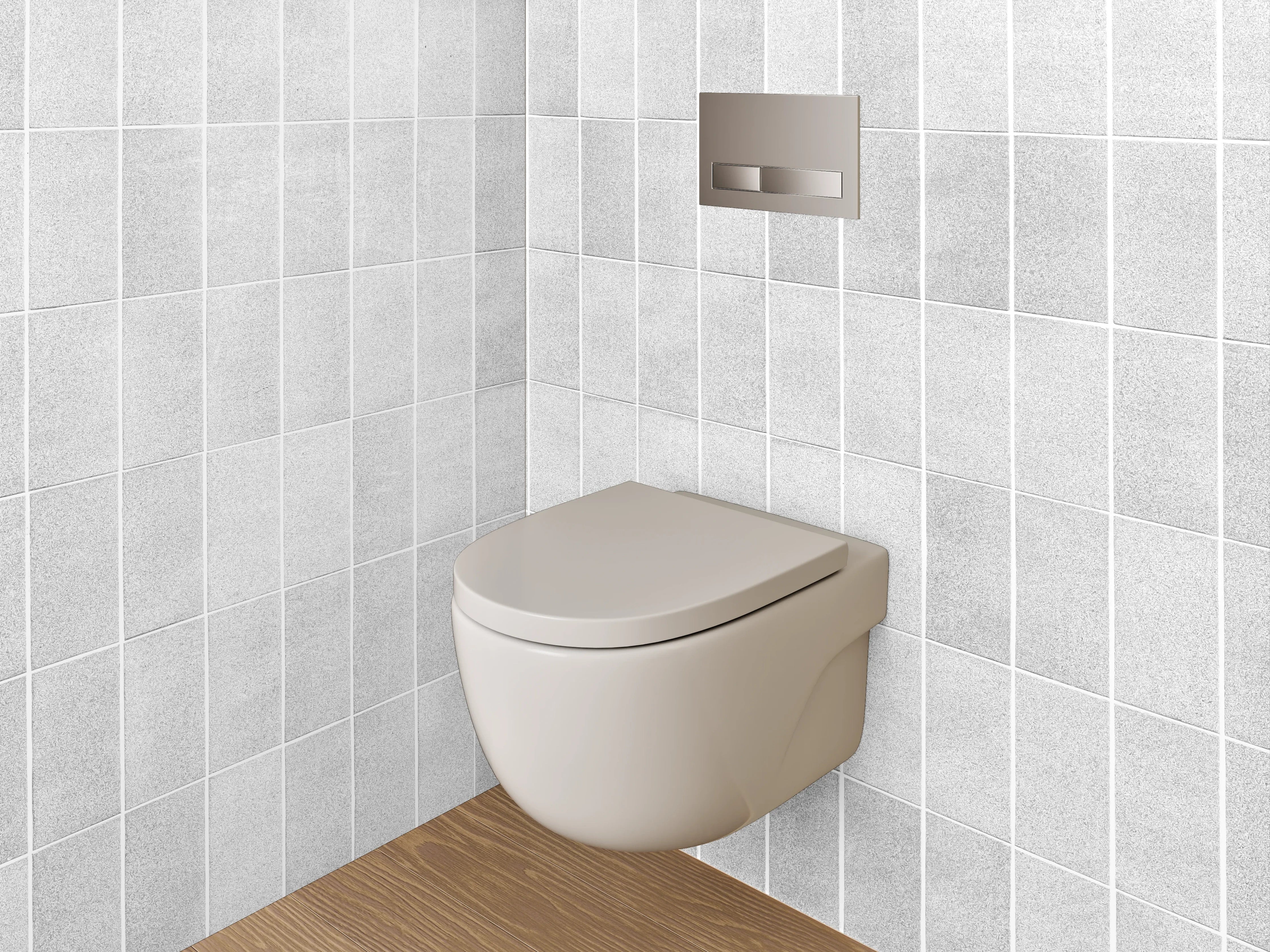 WC-Rückwand - Weiße Mosaikfliesen in Marmoroptik