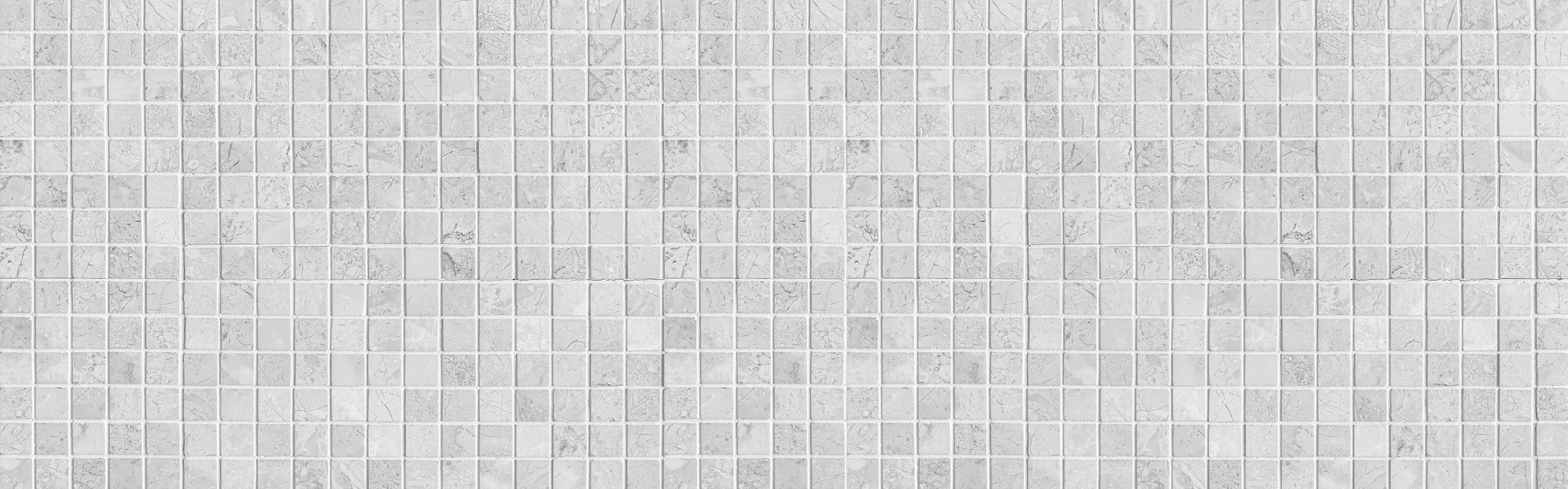 WC-Rückwand-Weiße Mosaikfliesen mit dezentem Muster