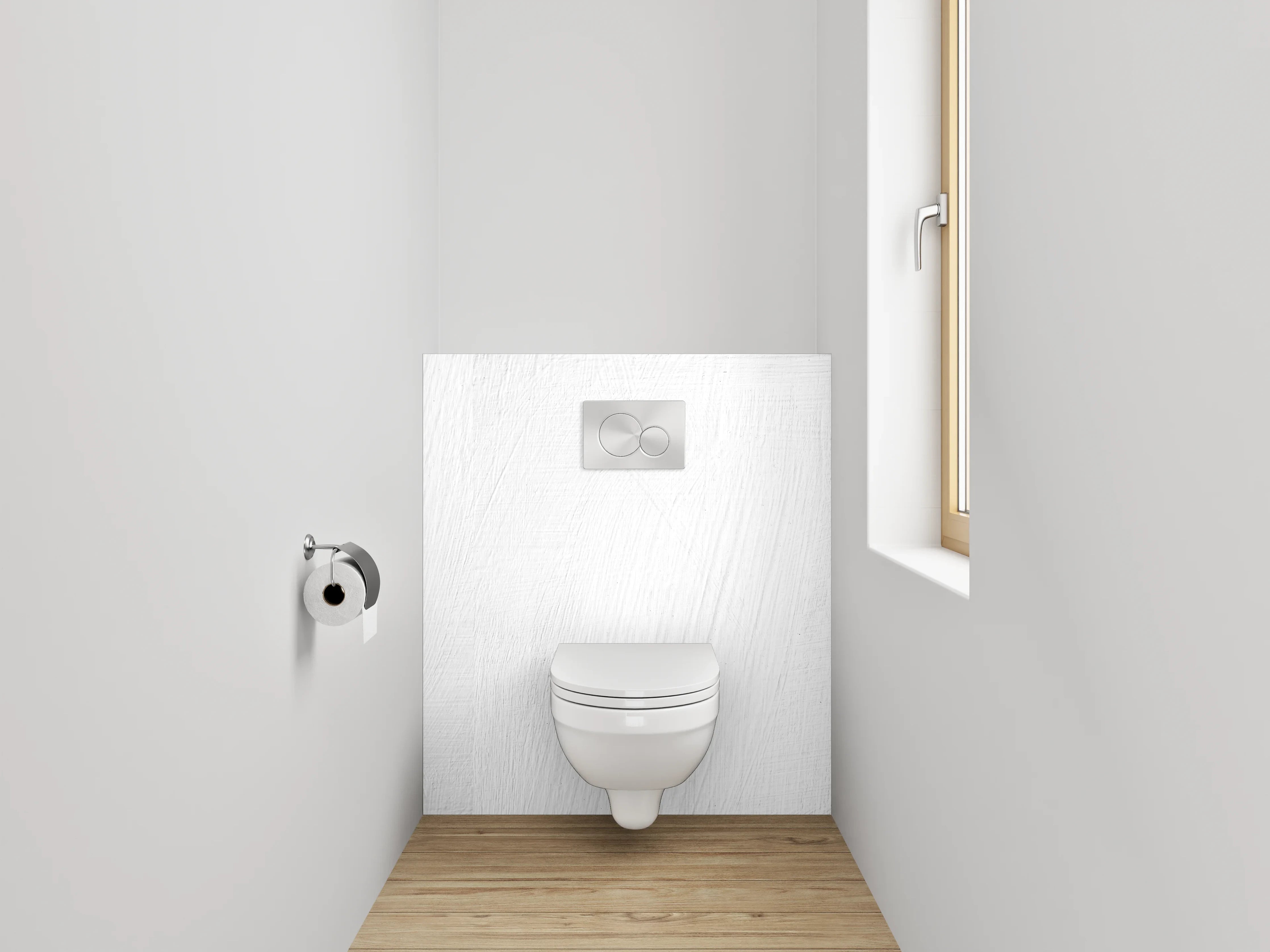 WC-Rückwand - Weiße Oberfläche mit feiner Textur
