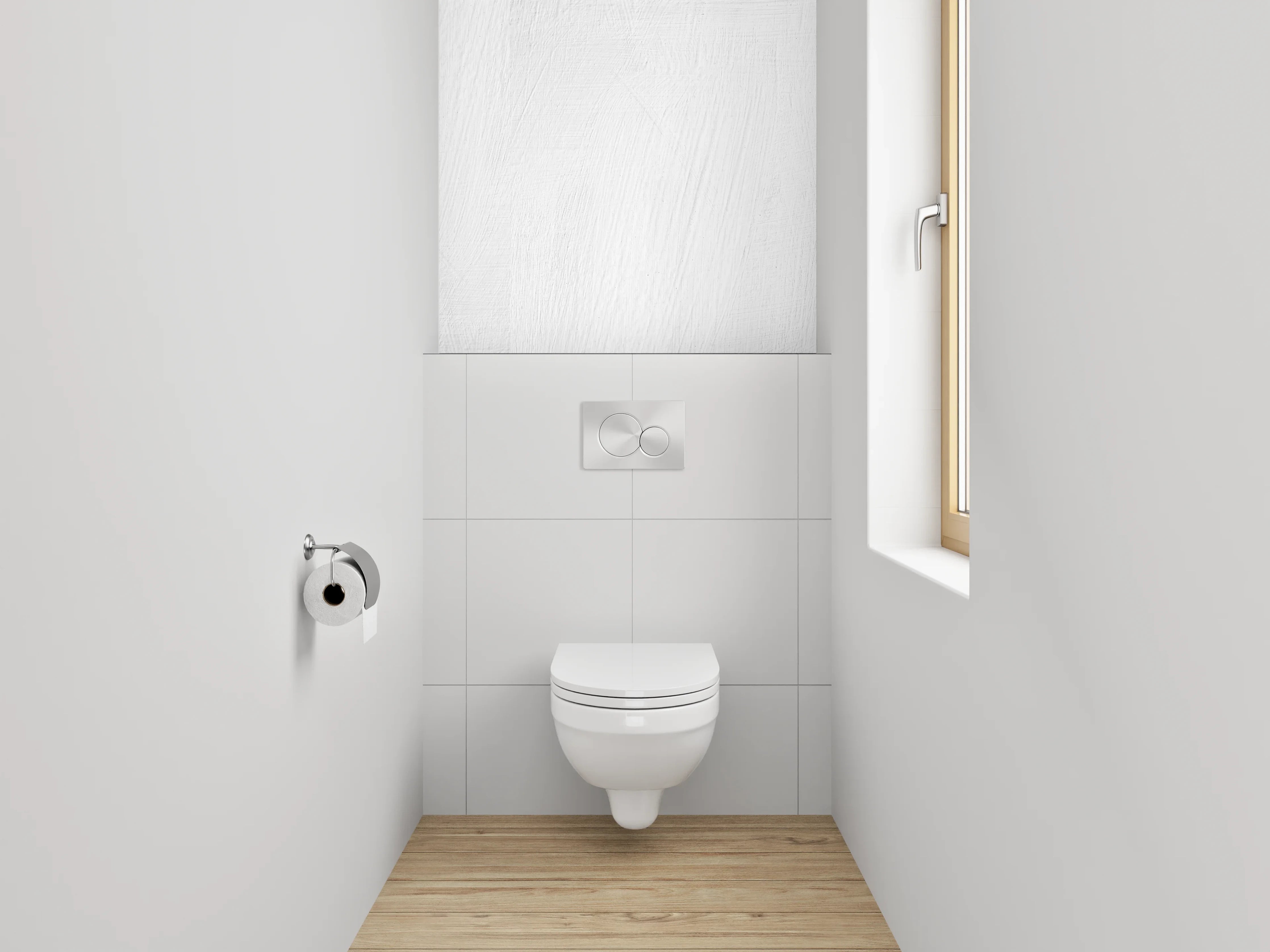 WC-Rückwand - Weiße Oberfläche mit feiner Textur