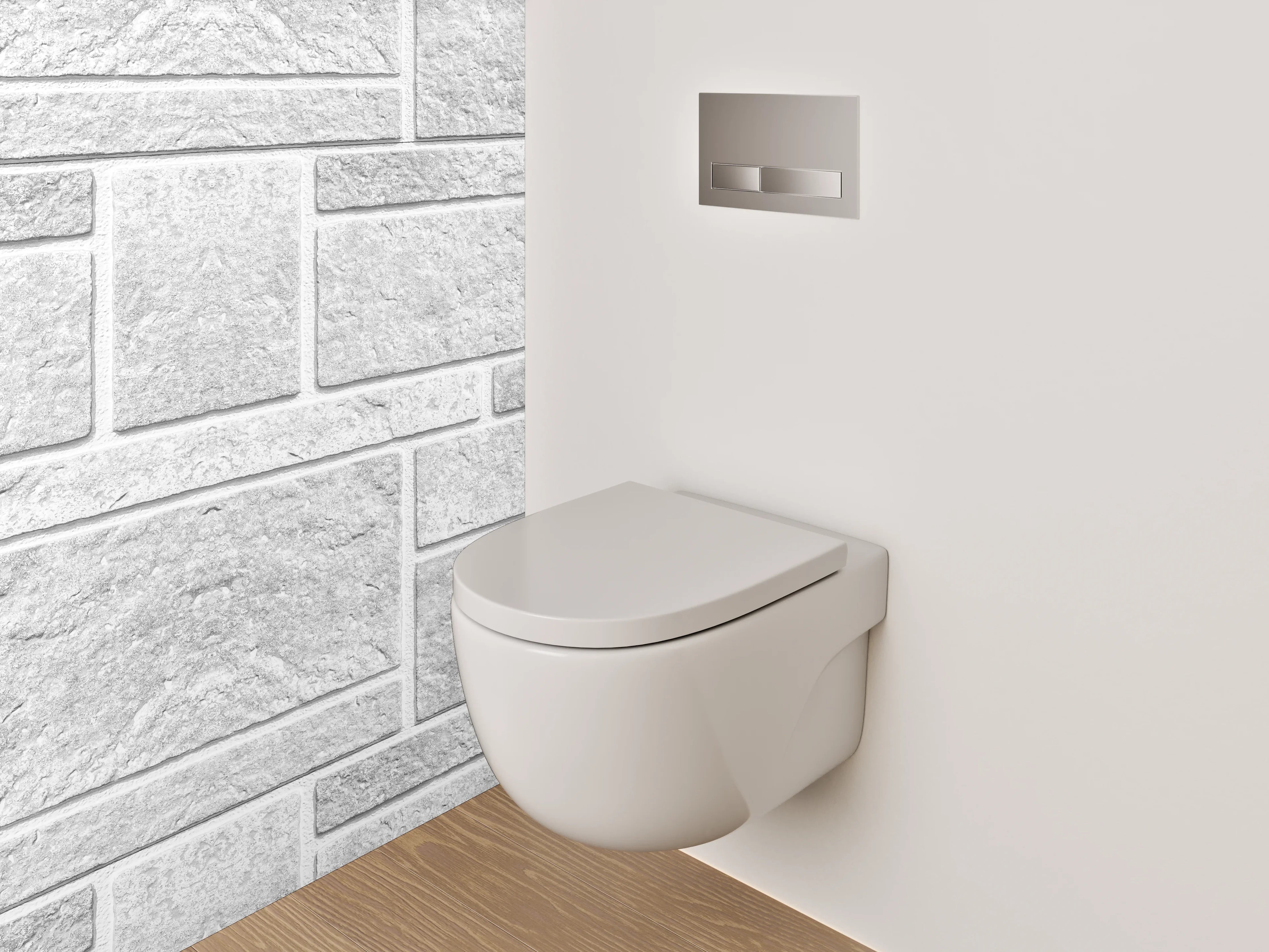 WC-Rückwand - Weiße Steinmuster Fliesenoptik modern