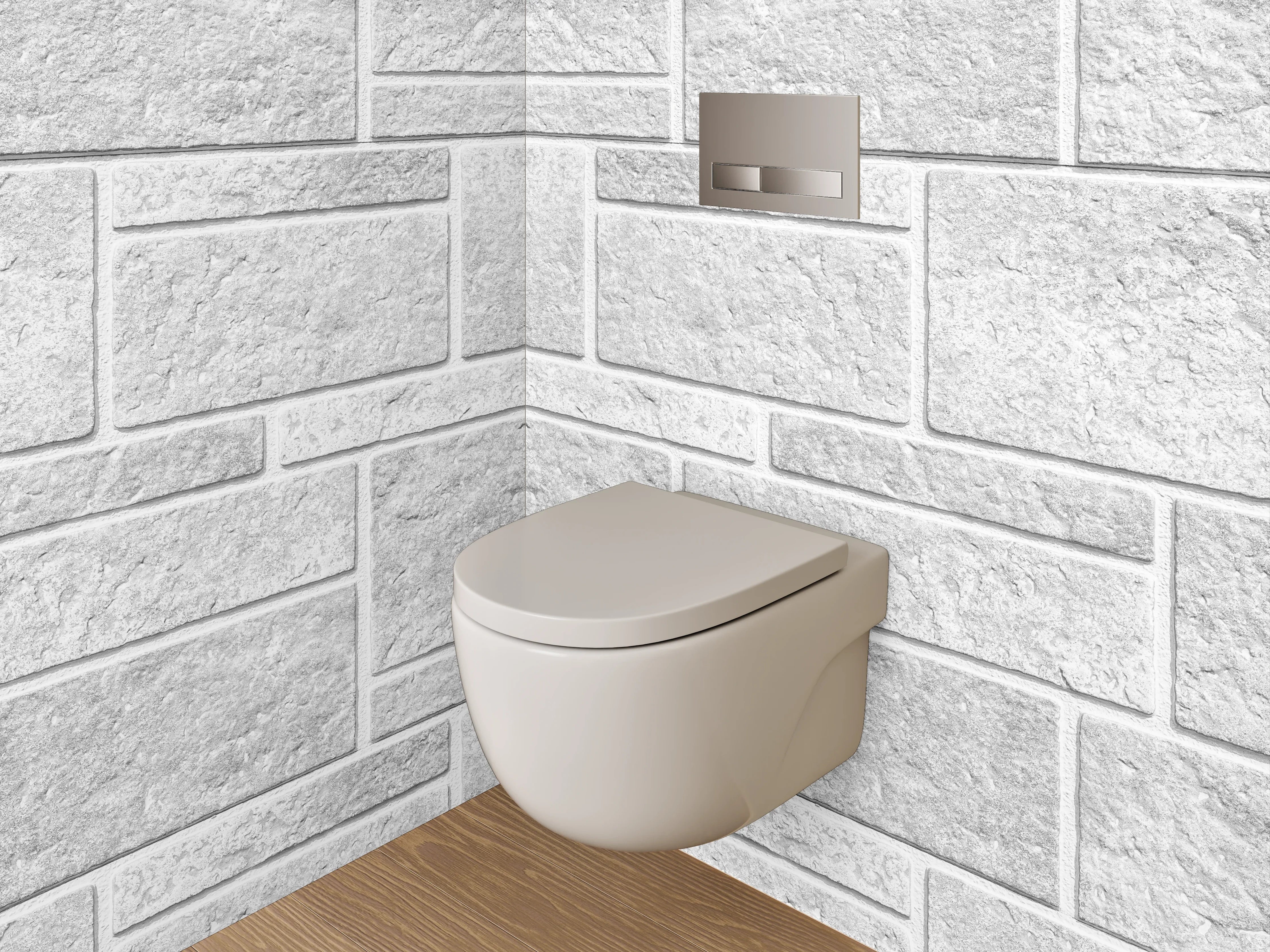 WC-Rückwand - Weiße Steinmuster Fliesenoptik modern
